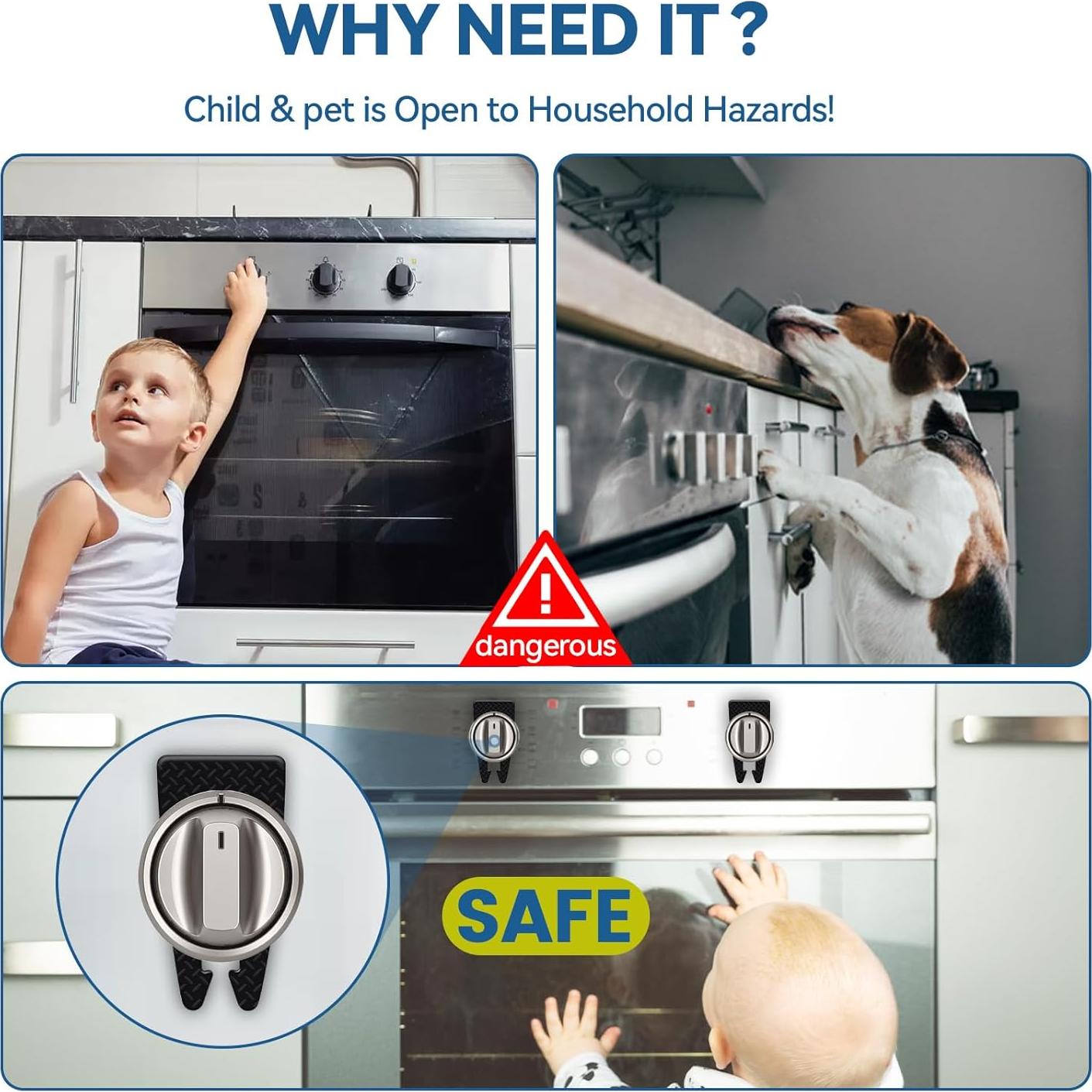 Cubiertas de Seguridad para Perillas de Estufa de Gas - 5 Piezas