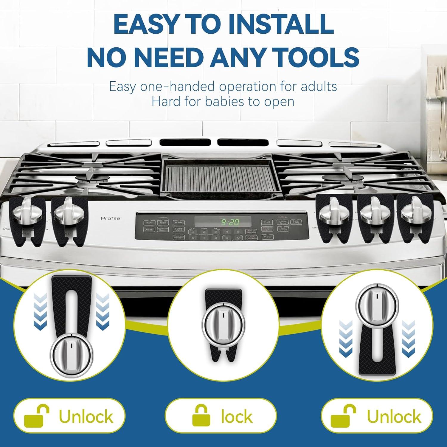 Cubiertas de Seguridad para Perillas de Estufa de Gas - 5 Piezas