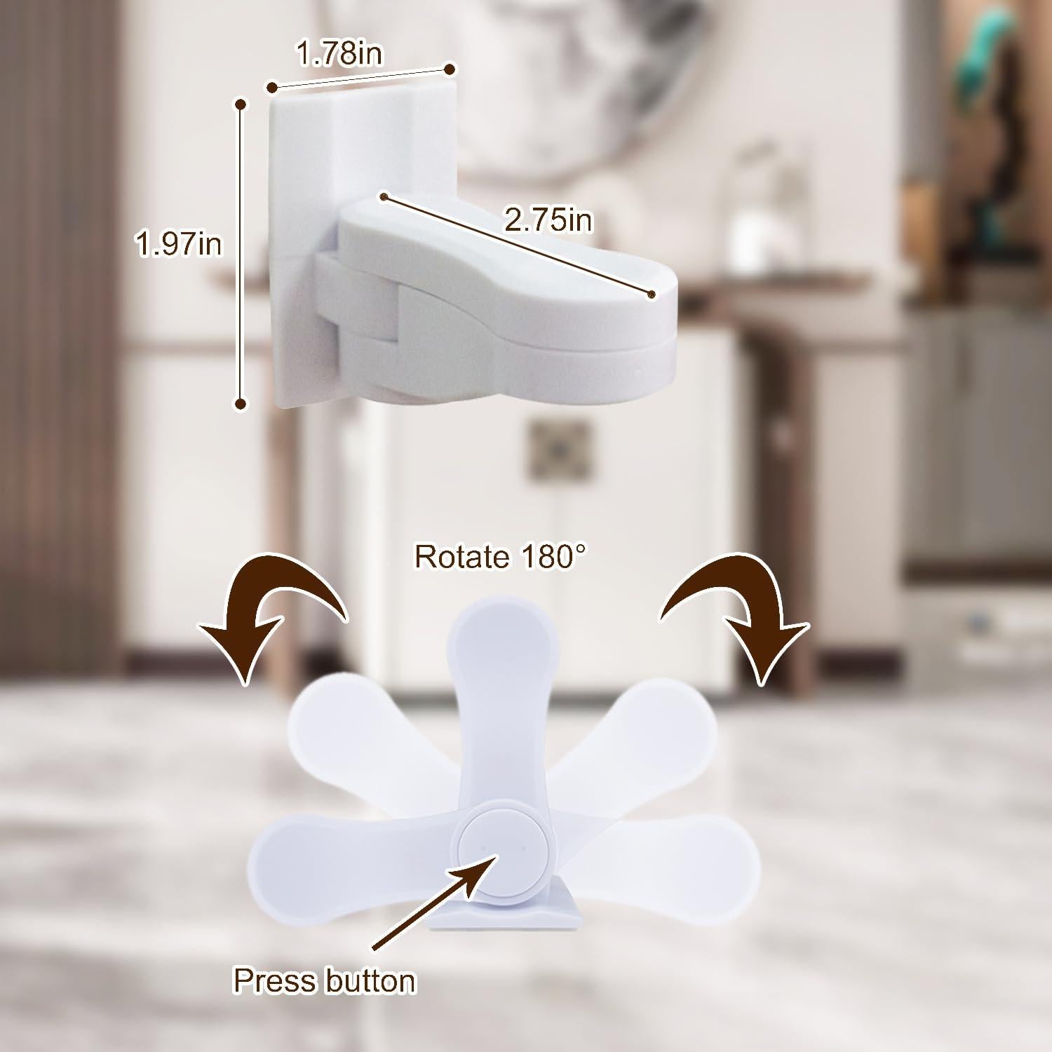 Bloqueos de Manija de Puerta a Prueba de Niños - 8 Piezas - ABS Negro