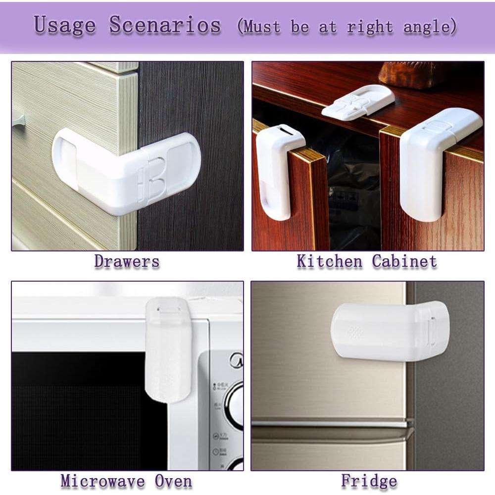 4 Cerraduras de Seguridad para Cajones DHinkyoung - Blancas