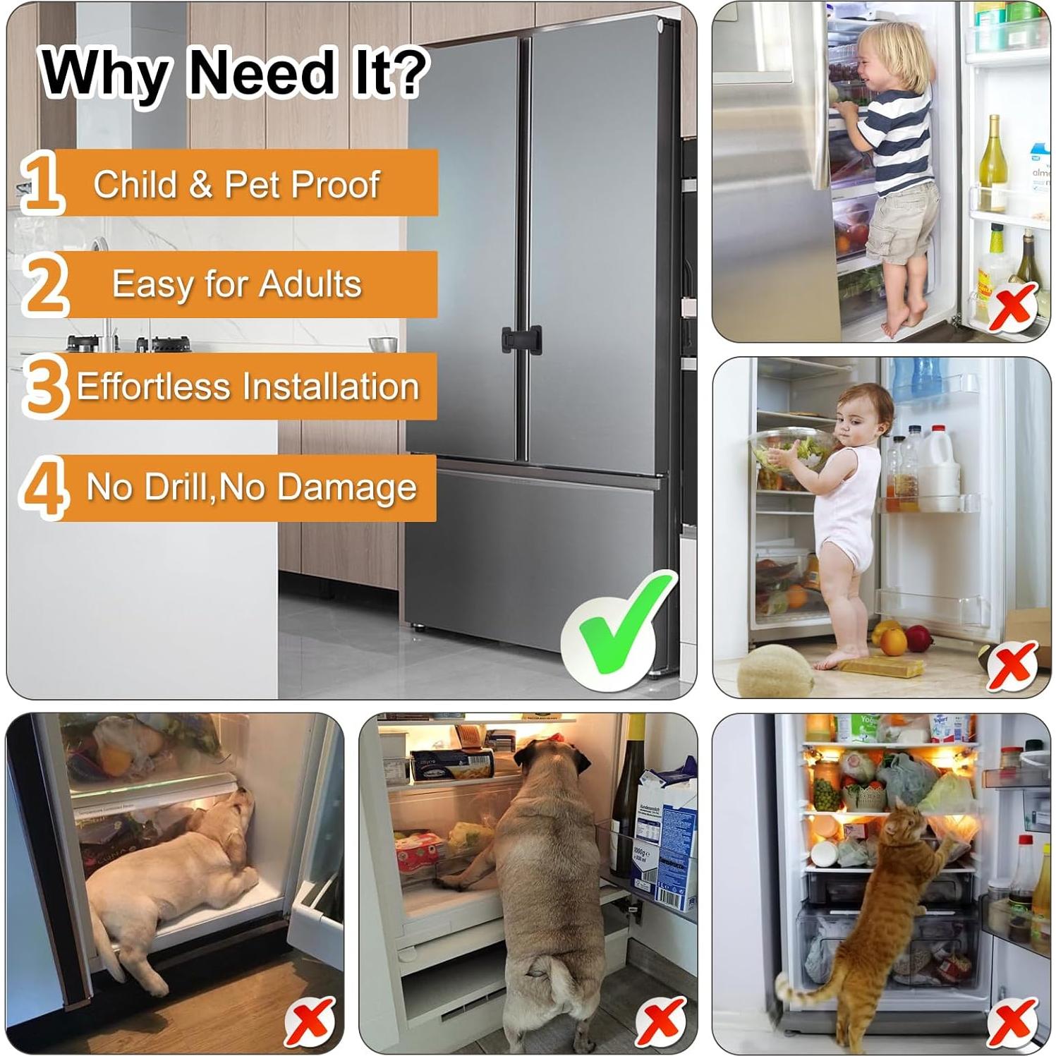 Candado de Seguridad para Nevera Francesa Uhimooi Negro