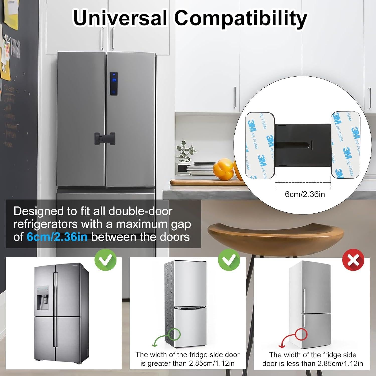 Candado de Seguridad para Nevera Francesa Uhimooi Negro