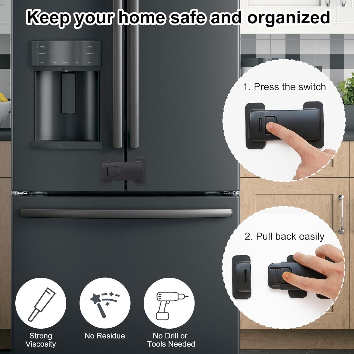 Candado de Seguridad para Nevera Francesa Uhimooi Negro