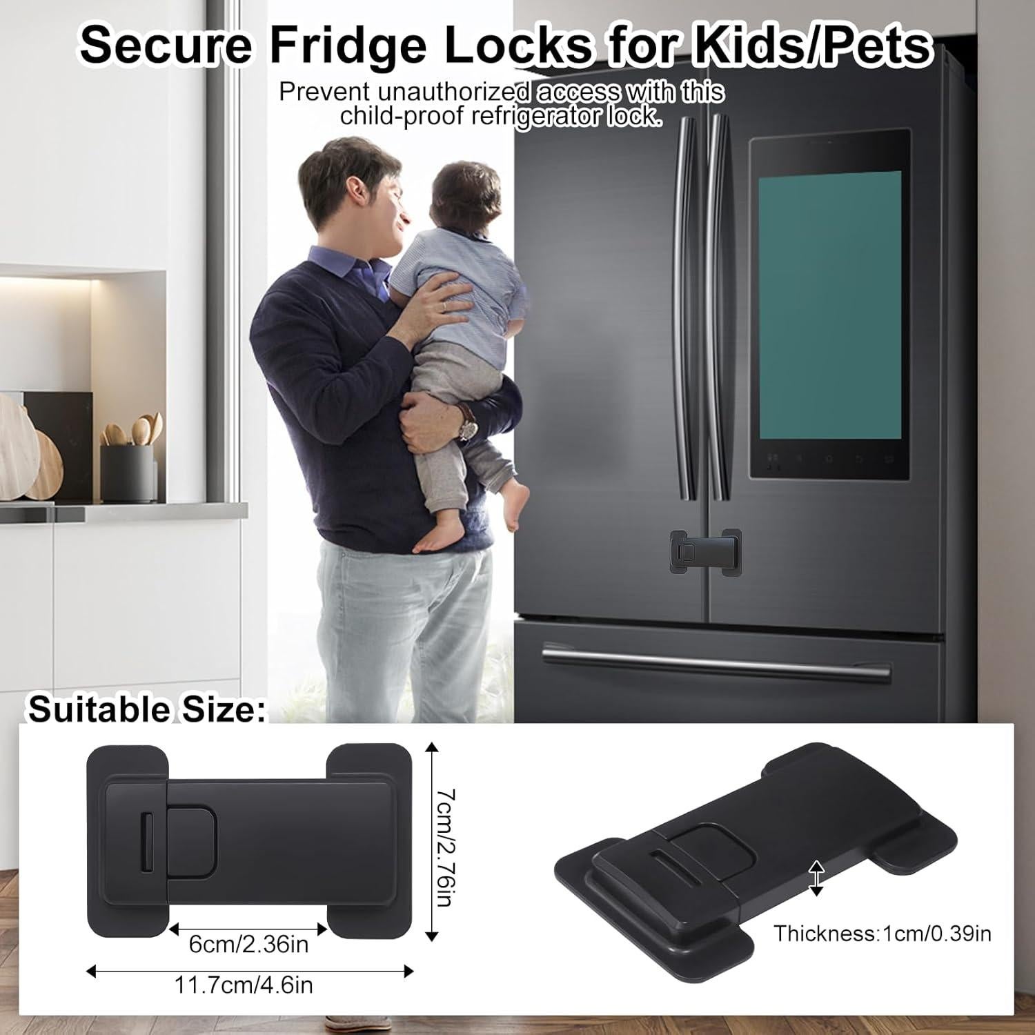 Candado de Seguridad para Nevera Francesa Uhimooi Negro