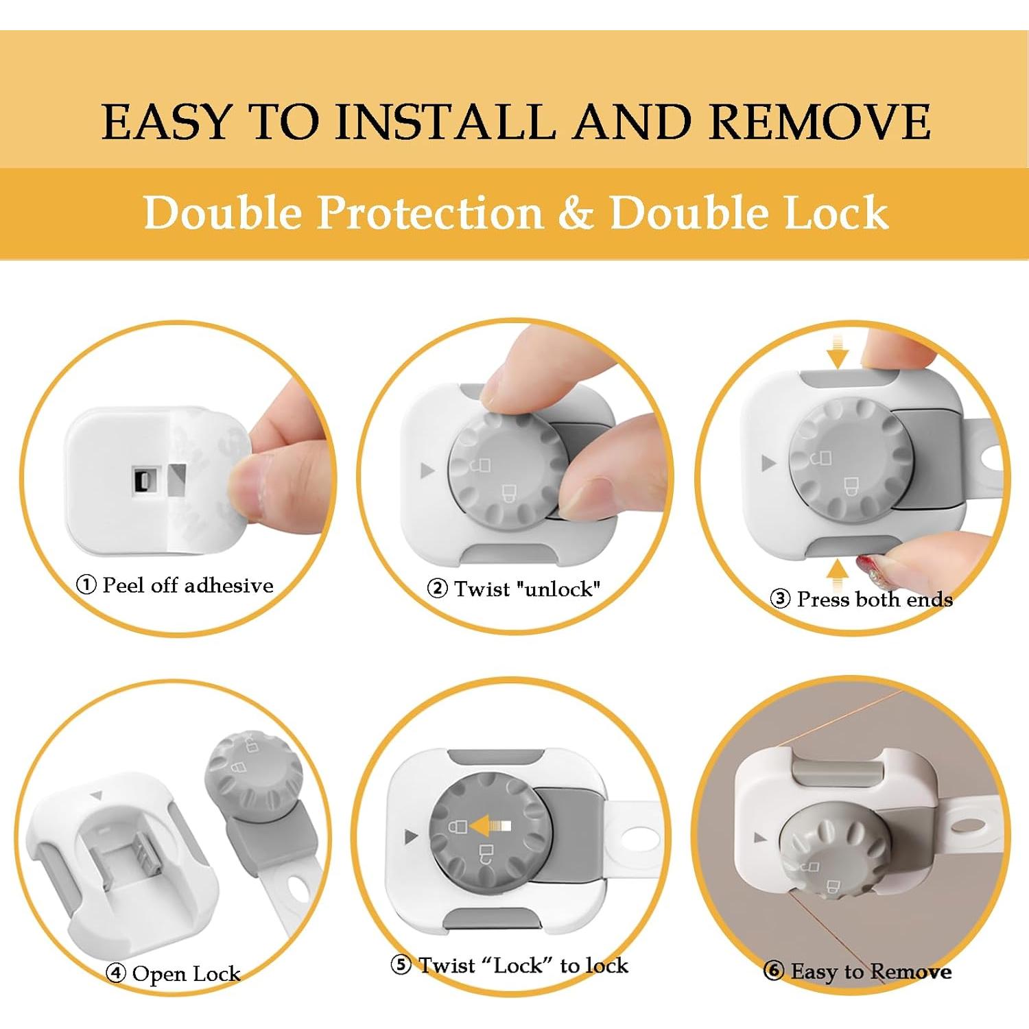 Cerraduras de Seguridad para Gabinetes Fursafe&Q 6 Paquete