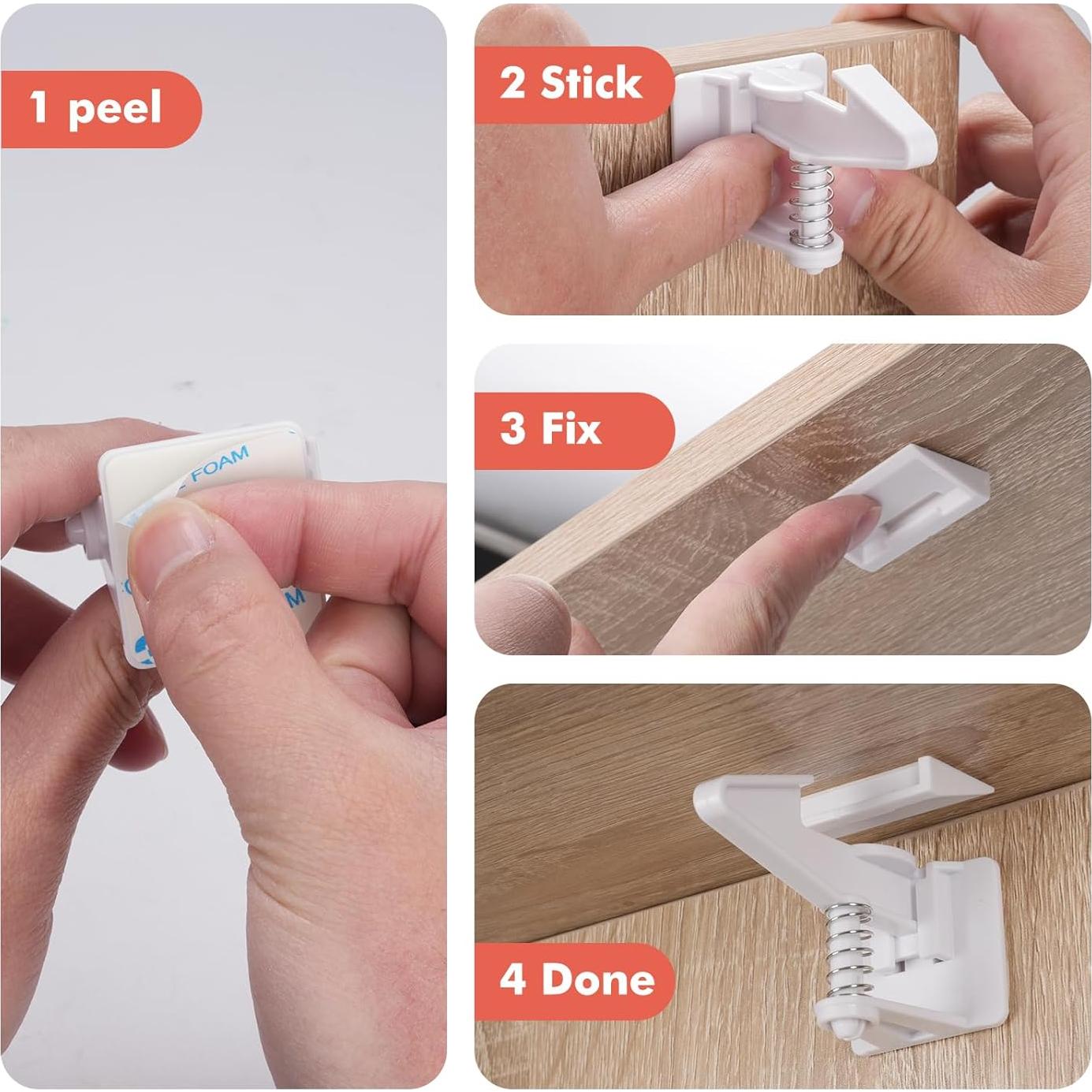 Candados de Seguridad para Niños iStylepak - 12 Paquete con Adhesivo 3M