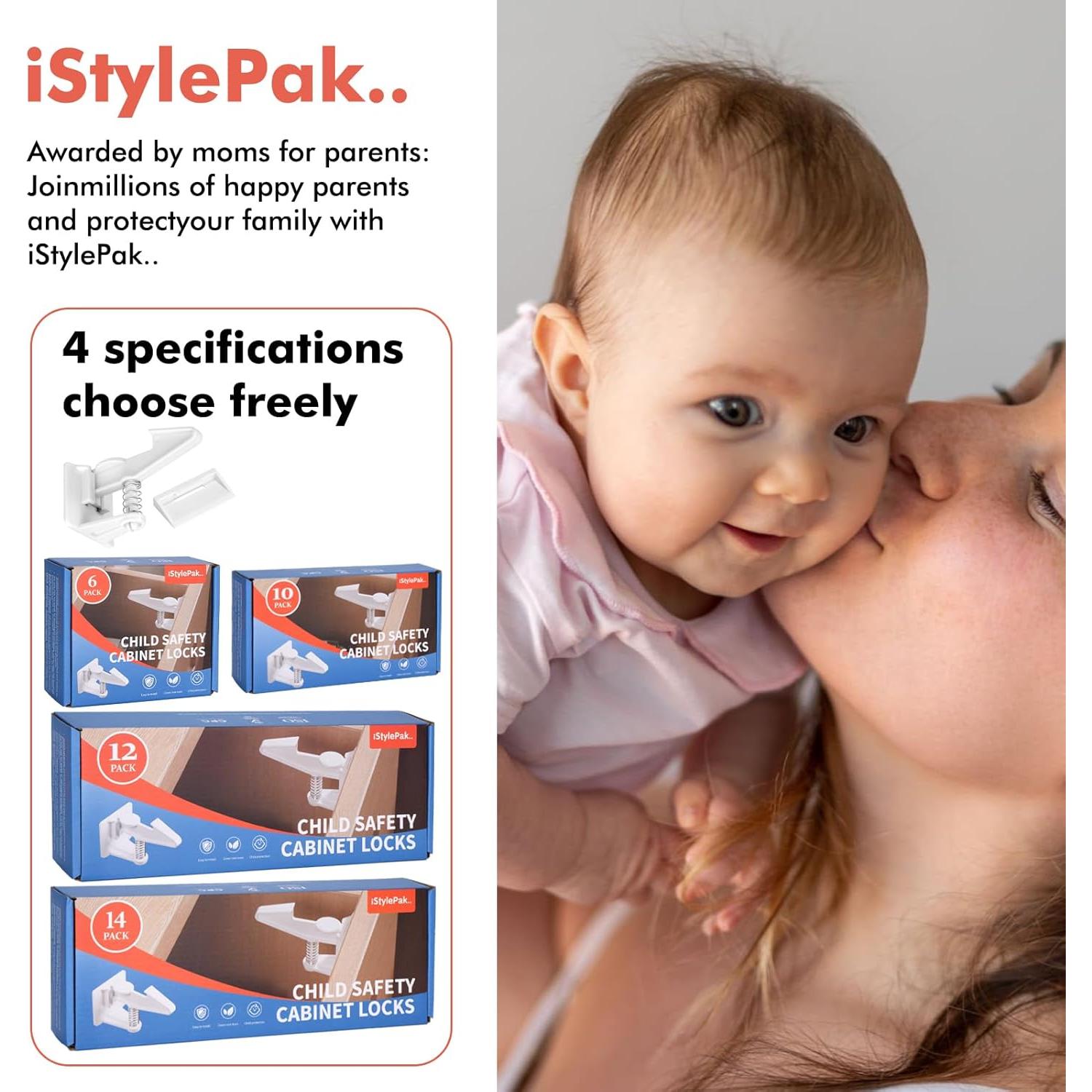 Candados de Seguridad para Niños iStylepak - 12 Paquete con Adhesivo 3M