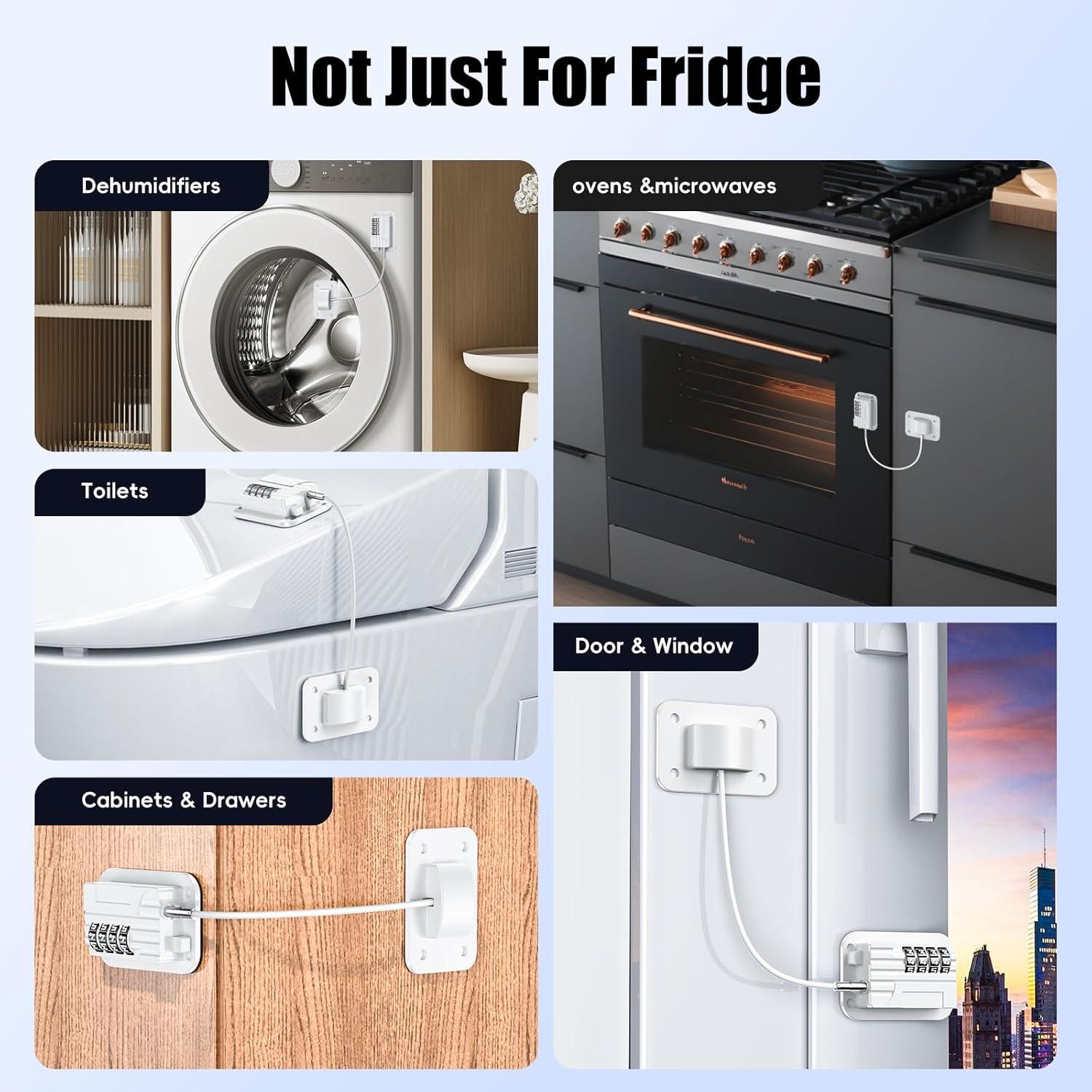 Cerradura de Refrigerador con Contraseña 4 Códigos Autoadhesiva