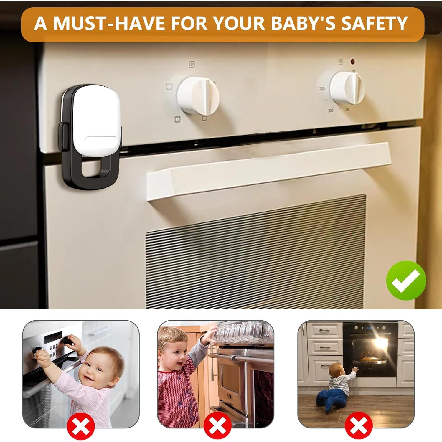 Cerradura de Horno para Bebés TapyTry - 2 Paquete, Negro