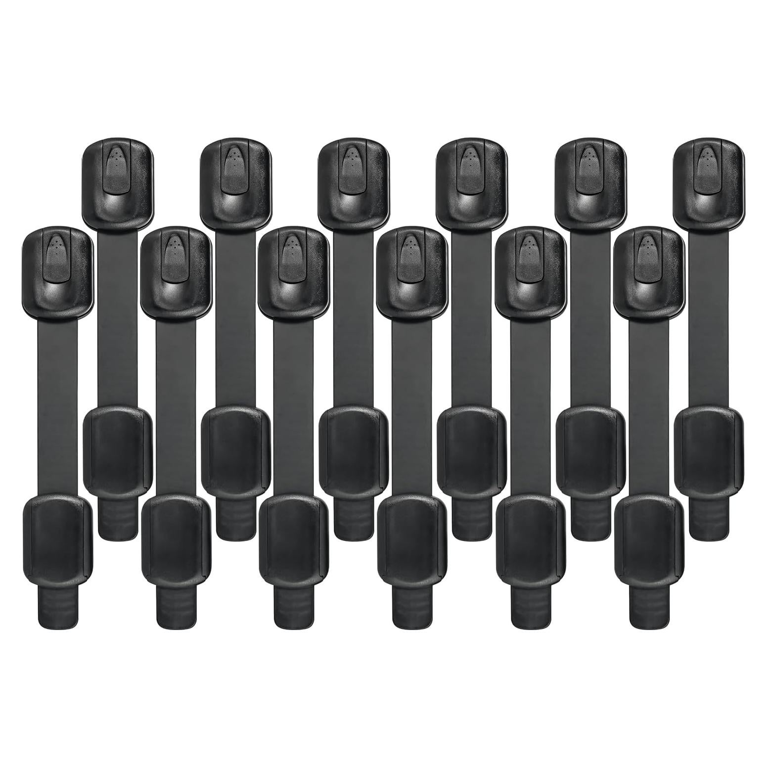 Cerradura de Gabinete a Prueba de Bebés Aberzey - 12 Piezas Negro