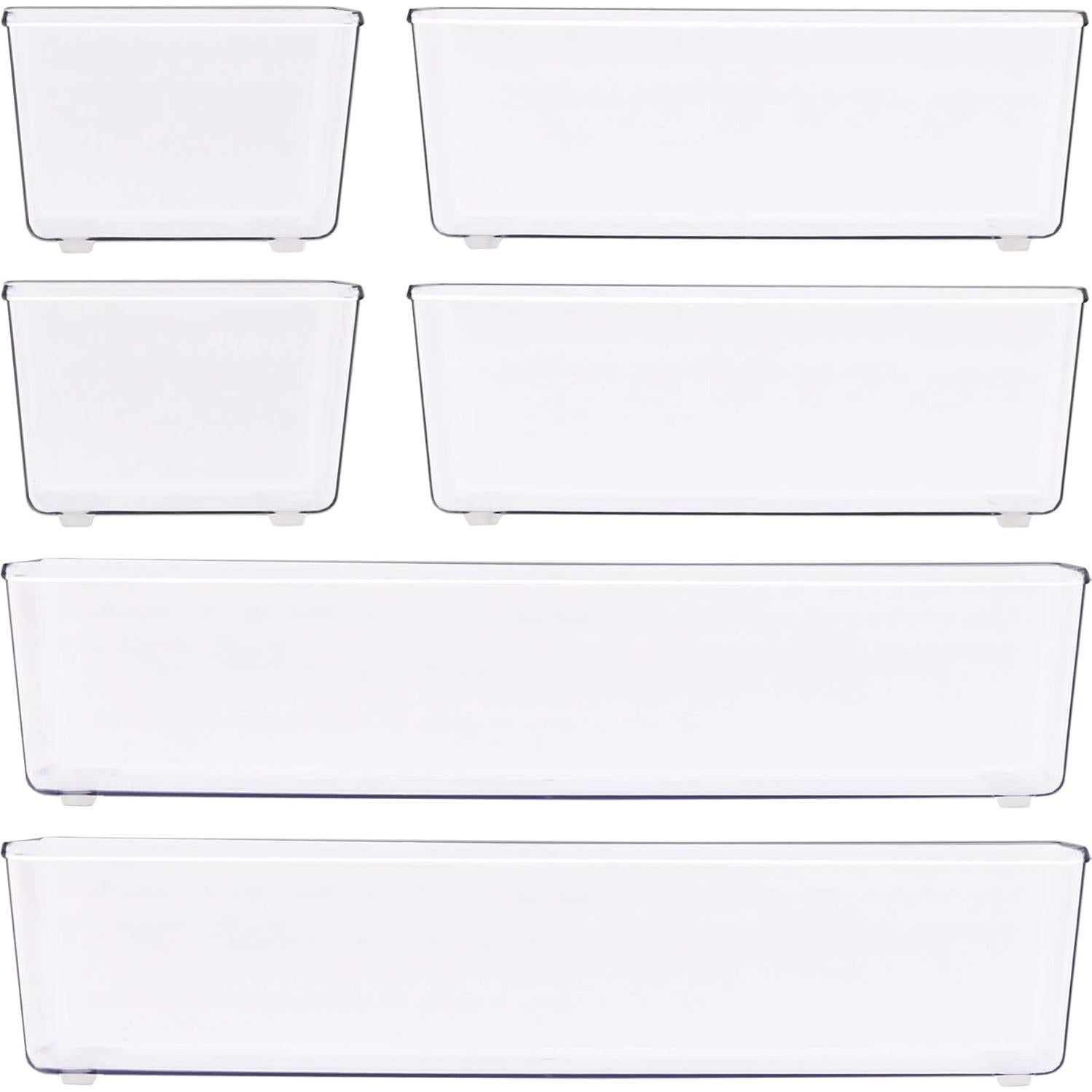 Organizador de Cajones Transparente Simple Houseware 6 Piezas
