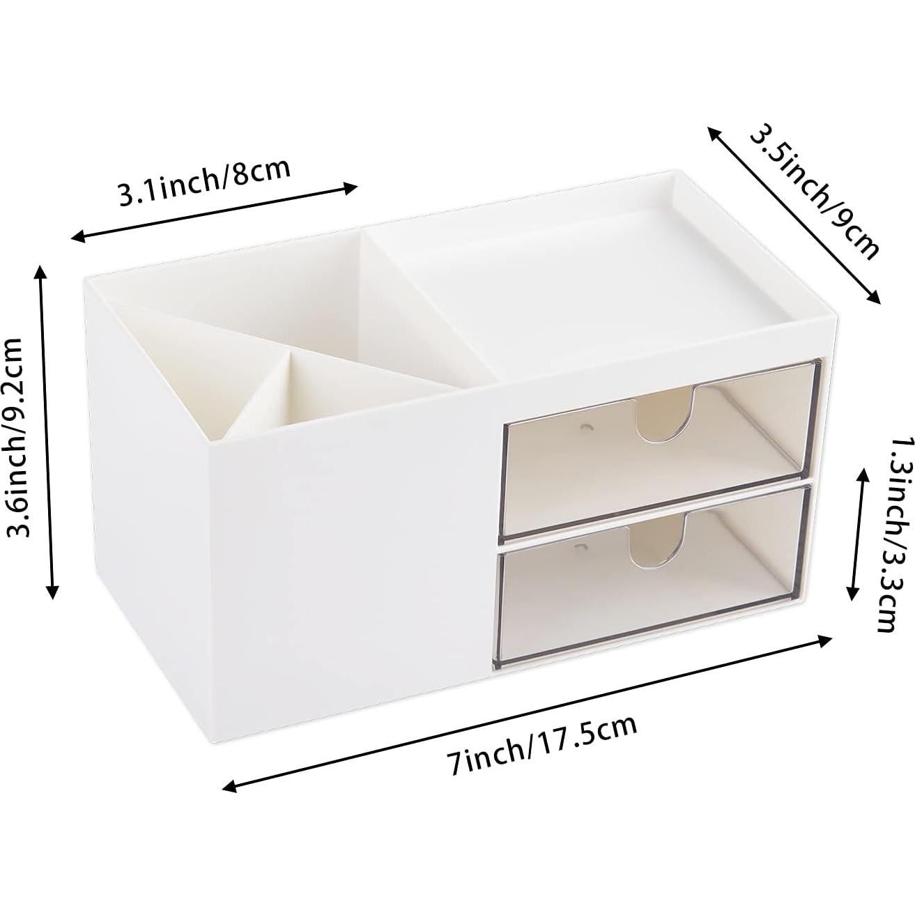 Organizador de Escritorio LETURE Blanco con Cajón 6 Compartimentos
