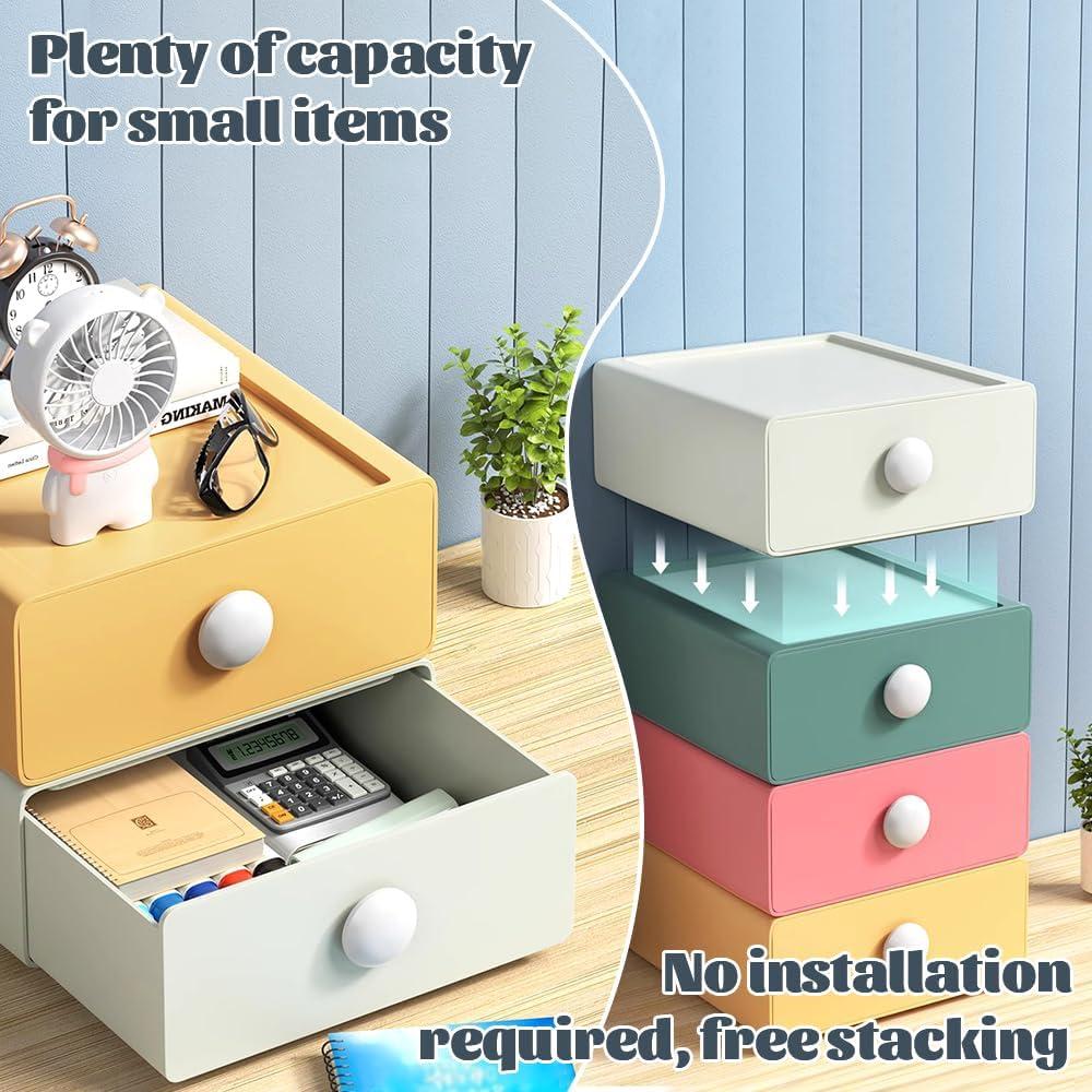 Organizador de Escritorio DIBALIYI 2 Cajones Plástico Verde