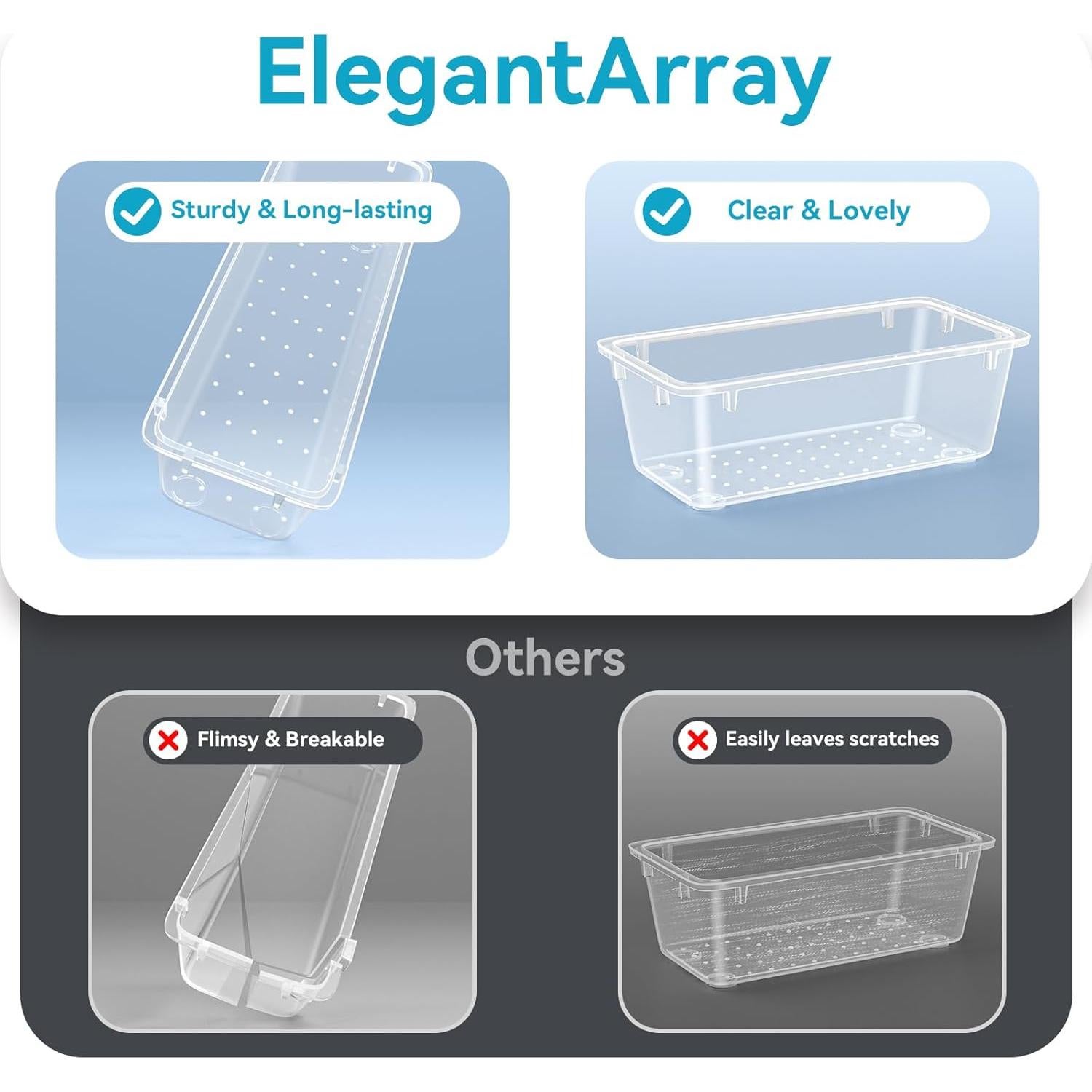 Juego de Organizadores de Cajones 12 PCS ElegantArray 4 Tamaños