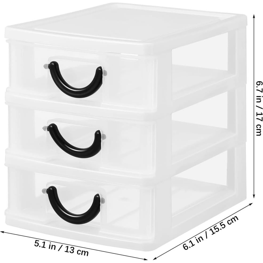 Mini Organizador de Cajones Transparentes SEWACC 3 Unidades 17x15x13cm
