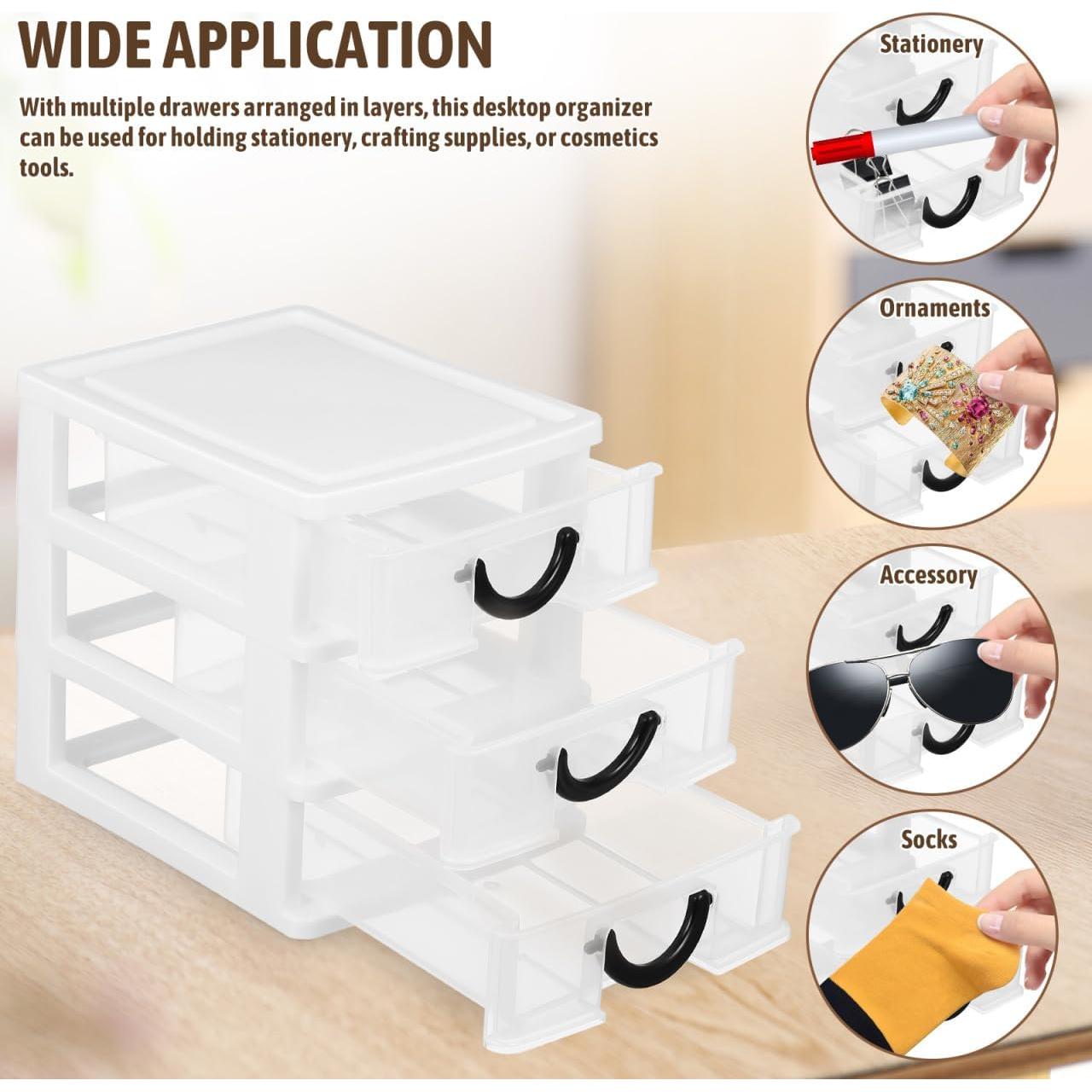 Mini Organizador de Cajones Transparentes SEWACC 3 Unidades 17x15x13cm