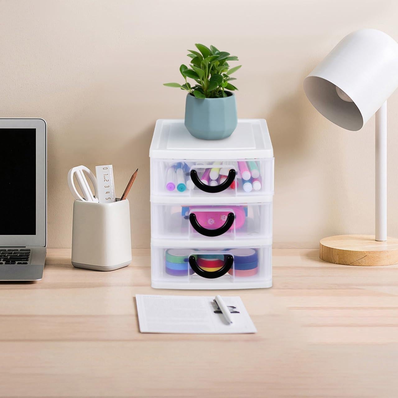 Mini Organizador de Cajones Transparentes SEWACC 3 Unidades 17x15x13cm