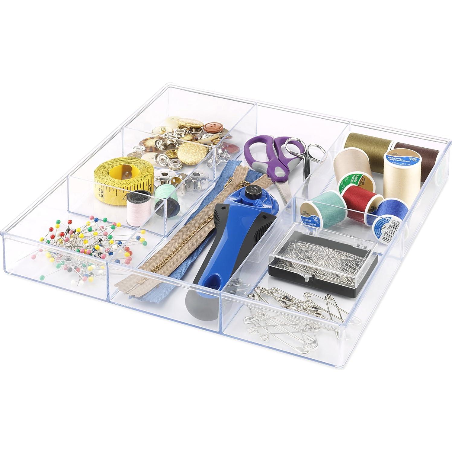 Organizador de Cajones Transparente Whitmor 6 Secciones 30.2x30.2 cm