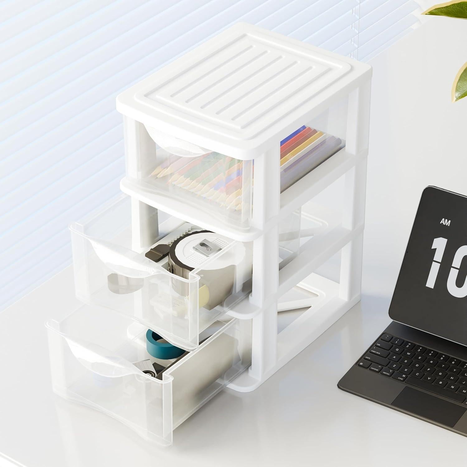 Organizador de Escritorio ihomecooker Mini 3 Cajones Blanco