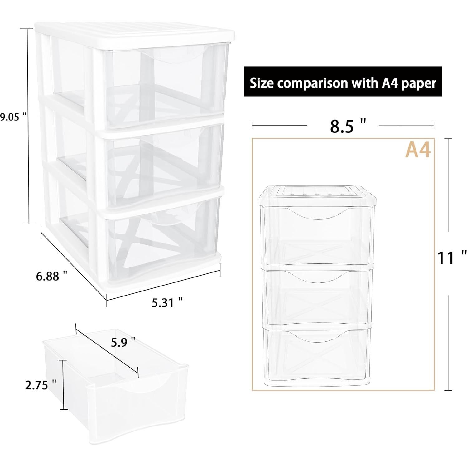 Organizador de Escritorio ihomecooker Mini 3 Cajones Blanco