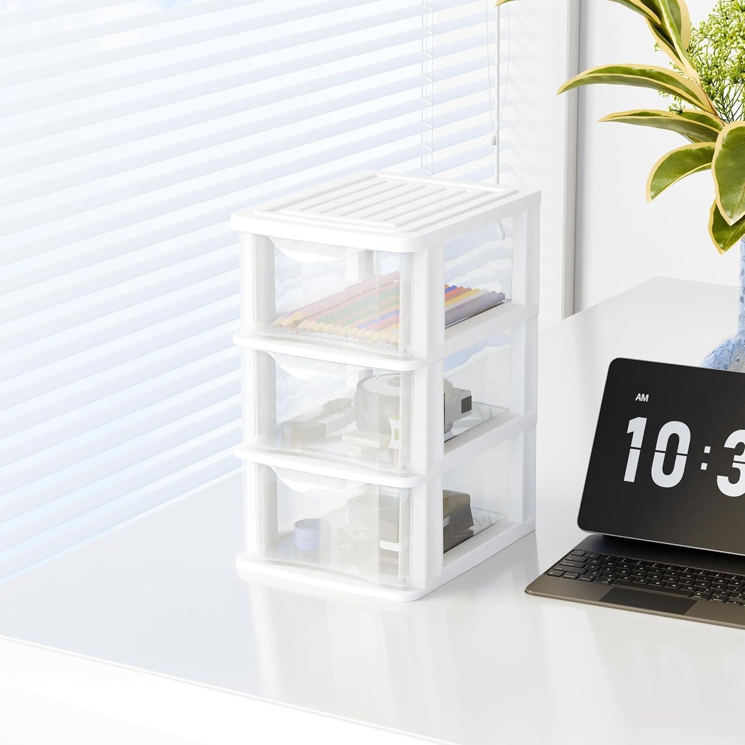 Organizador de Escritorio ihomecooker Mini 3 Cajones Blanco