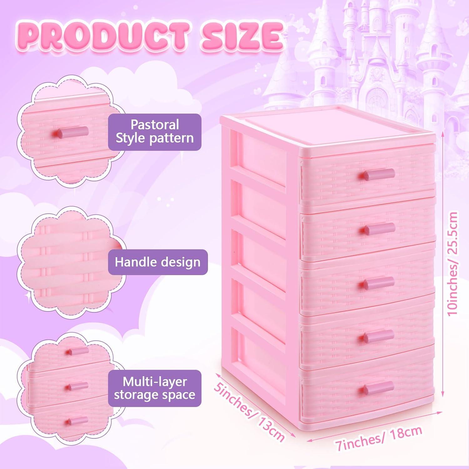 Caja de Almacenamiento de Joyería Rosa Threehoney 5 Capas