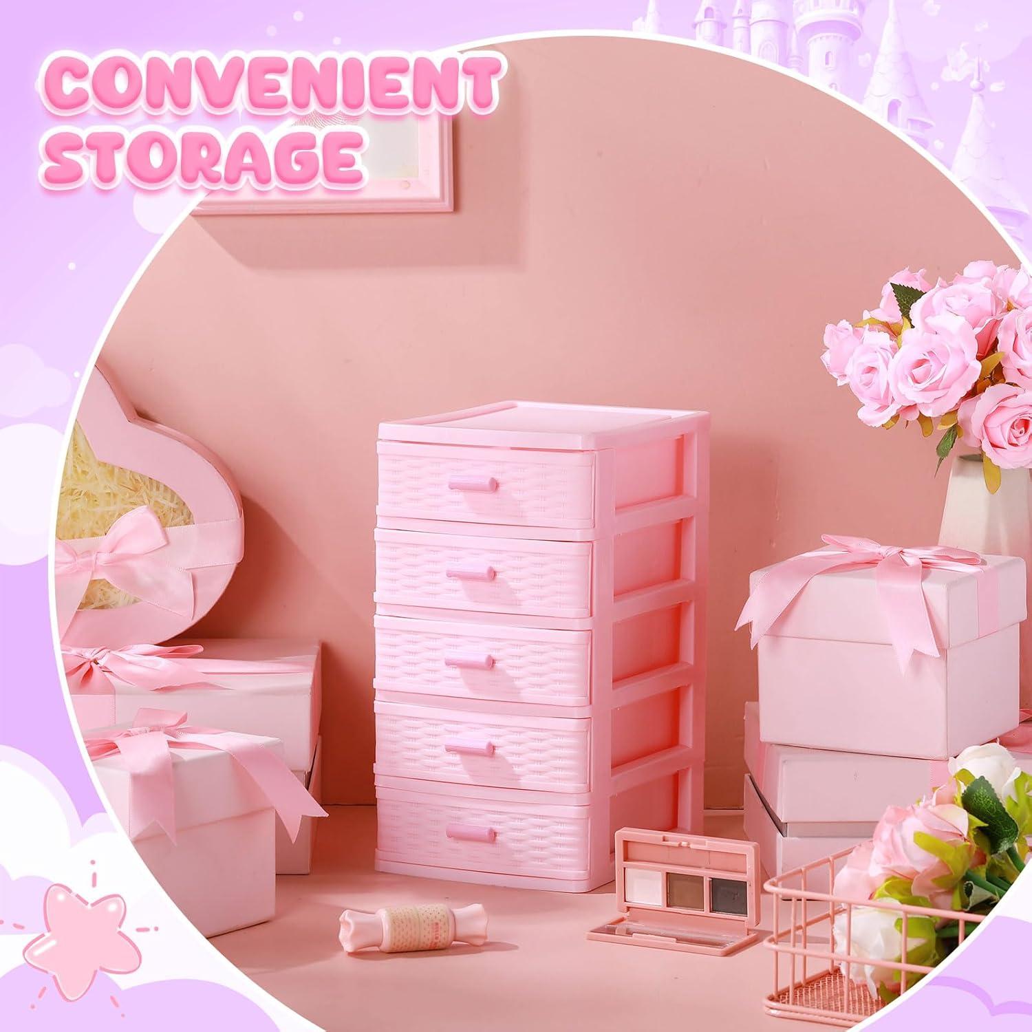 Caja de Almacenamiento de Joyería Rosa Threehoney 5 Capas