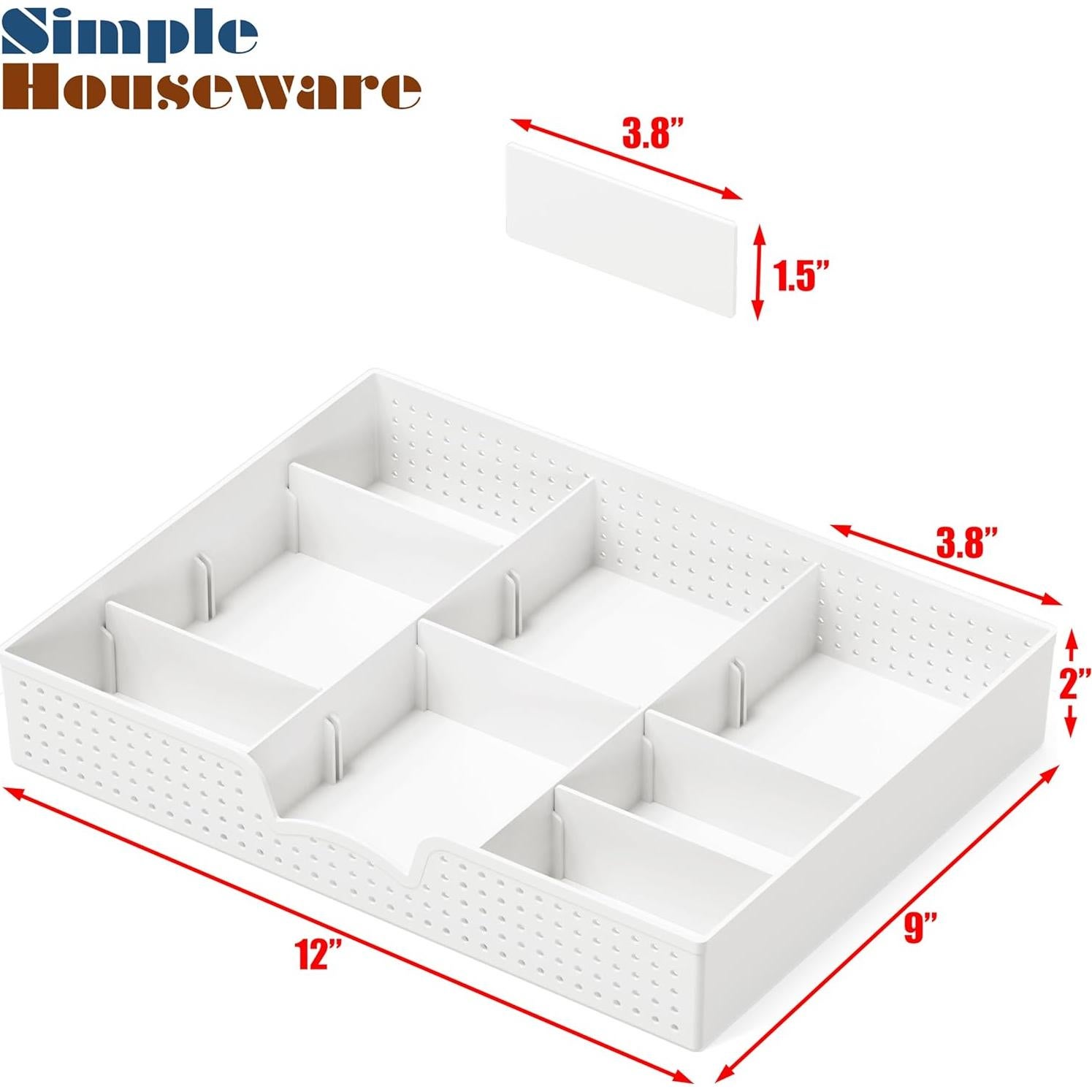 Organizador de Cajones Simple Houseware Blanco 9 Compartimentos