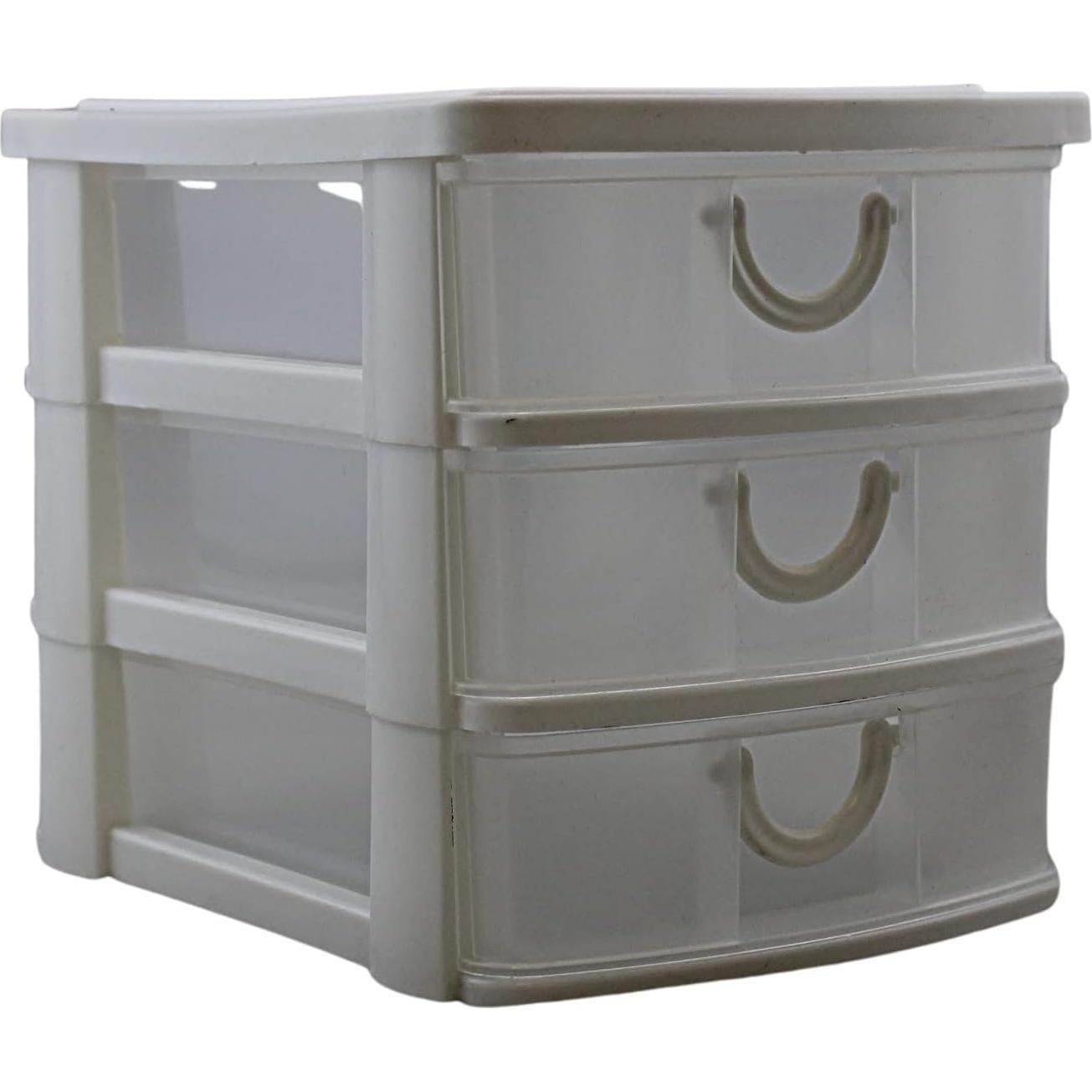 Organizador de Plástico Mini 3 Cajones Dependable Blanco