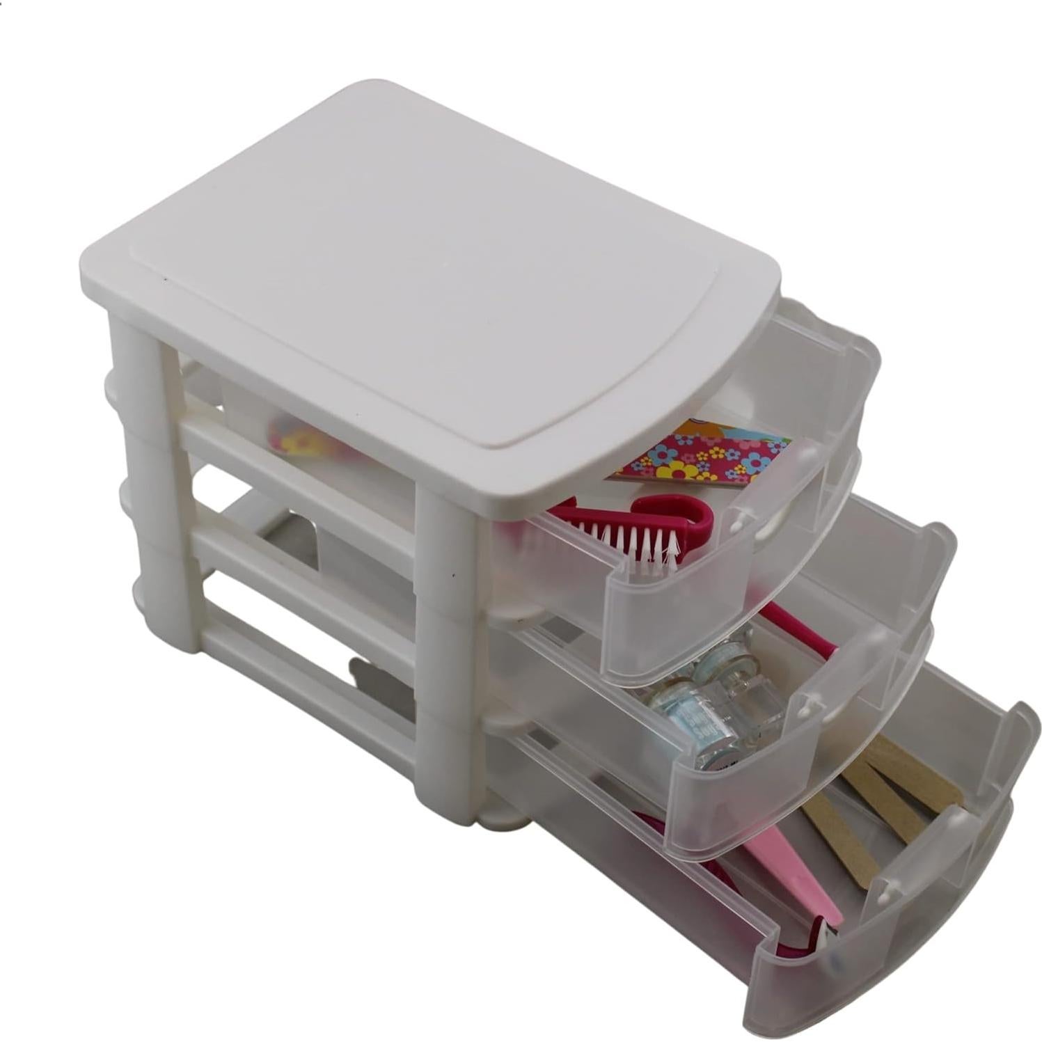Organizador de Plástico Mini 3 Cajones Dependable Blanco