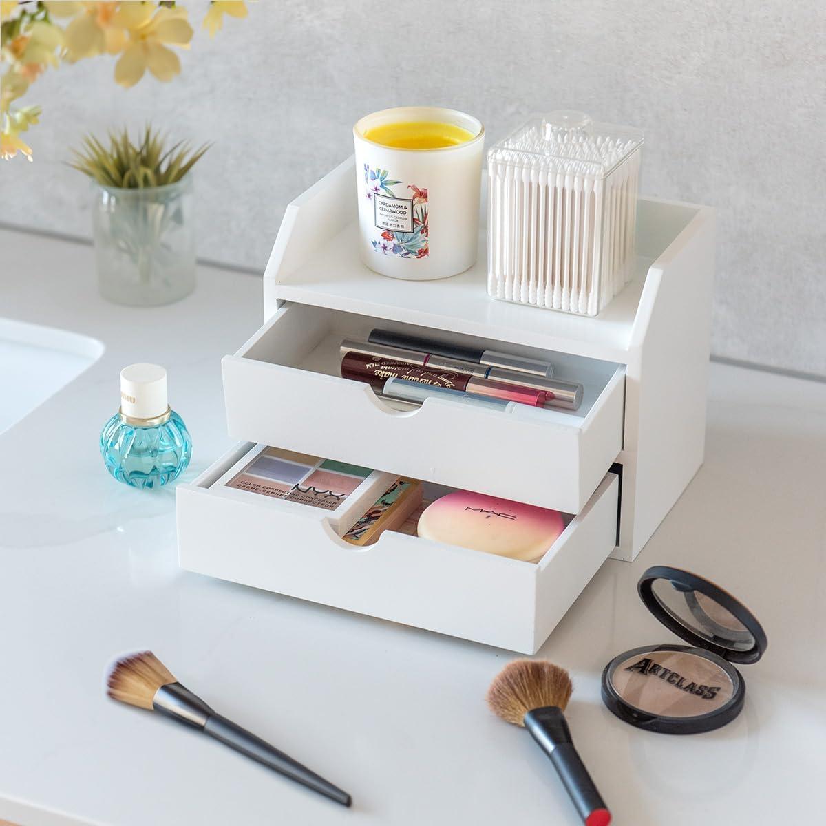 Organizador de Escritorio Blanco Rose Bloom con 2 Cajones
