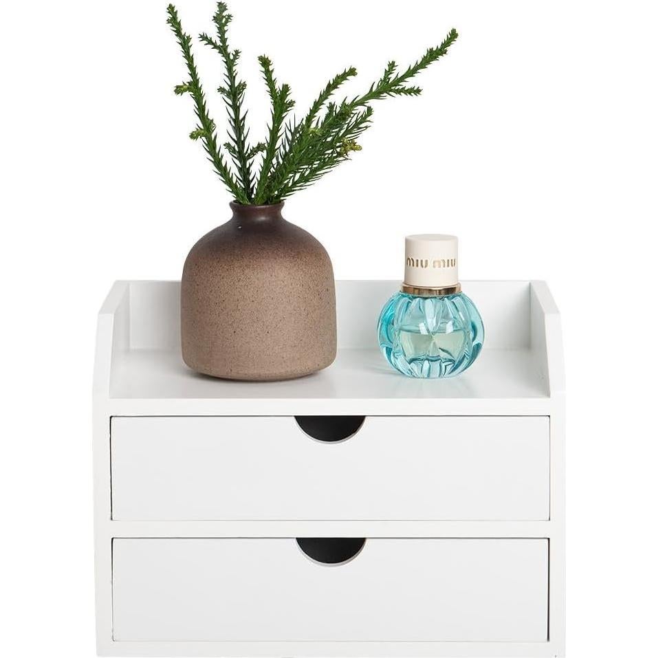 Organizador de Escritorio Blanco Rose Bloom con 2 Cajones