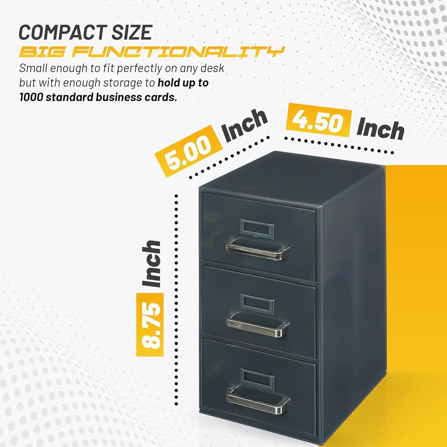 Gabinete de Archivos Mini Vaulted Skulls 3 Cajones Gris 22.23x11.43x12.7 cm