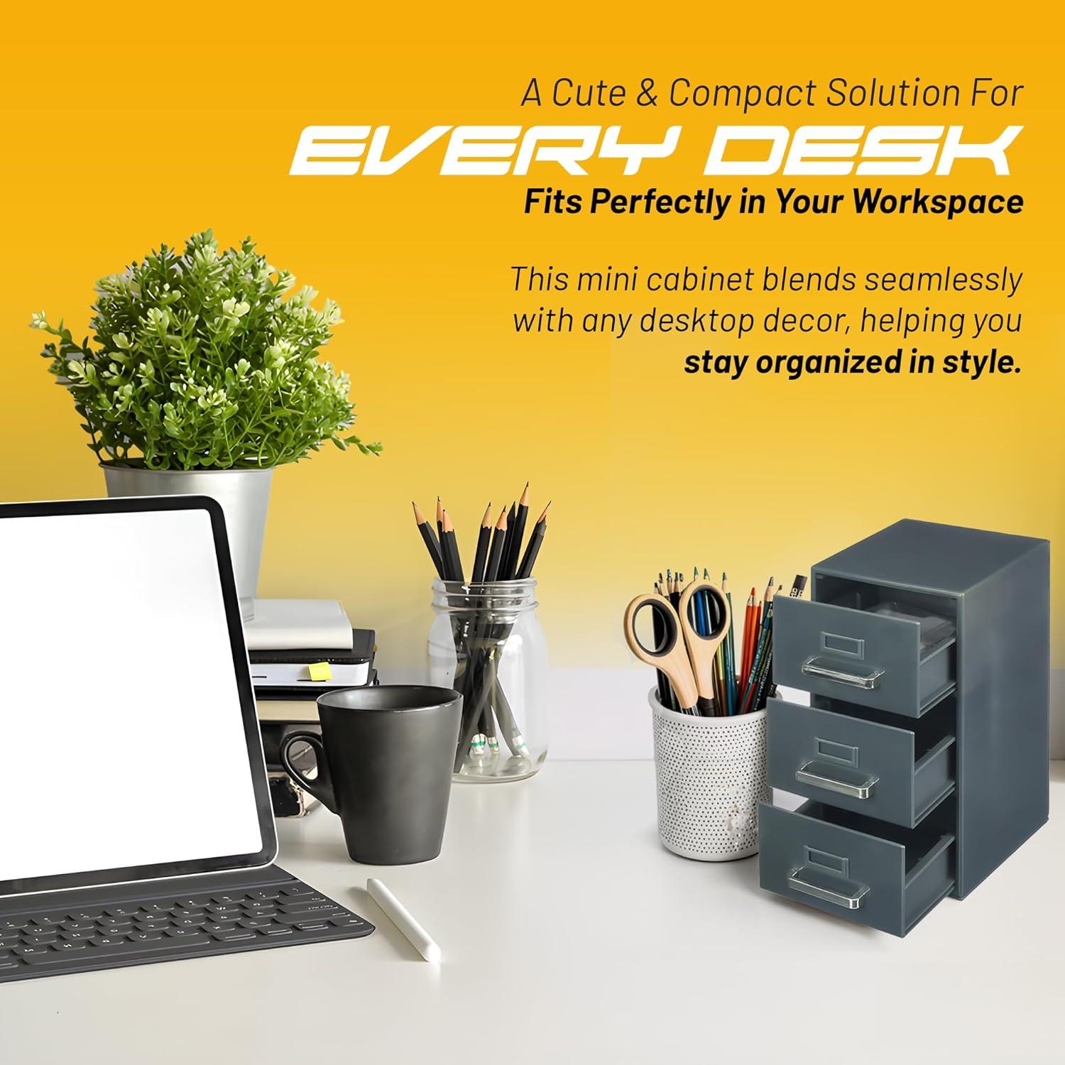 Gabinete de Archivos Mini Vaulted Skulls 3 Cajones Gris 22.23x11.43x12.7 cm