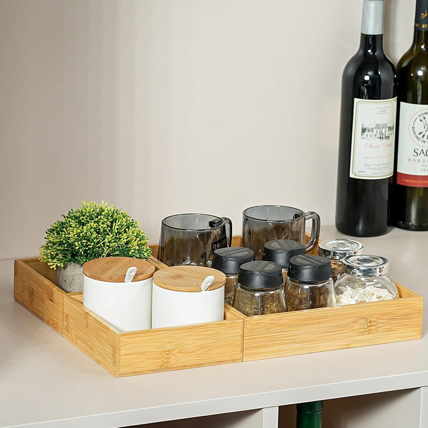 Organizador de Cajones Fabsome, Set de 9 Cajas de Bambú