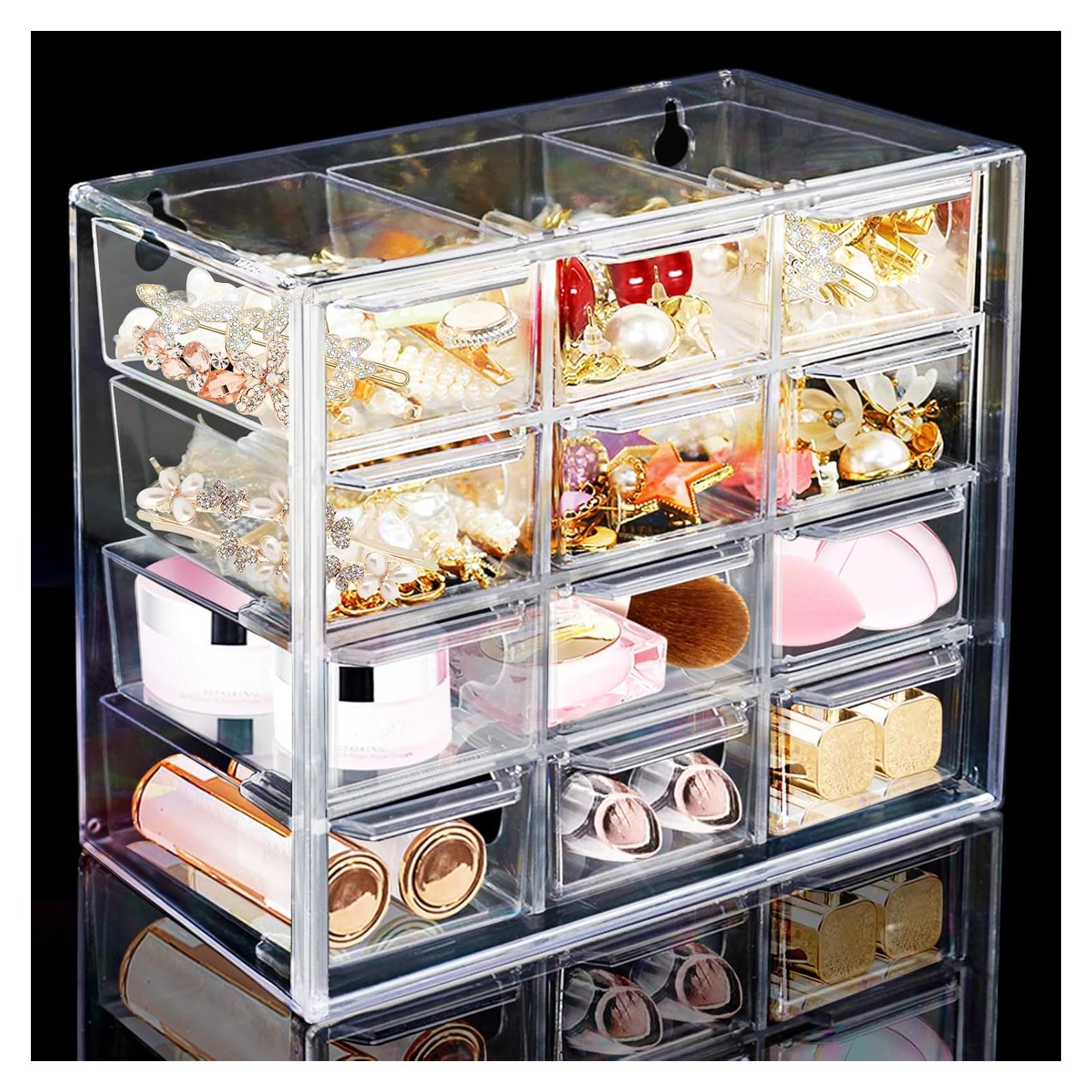 Organizador de Escritorio FODIENS con 12 Cajones Transparentes