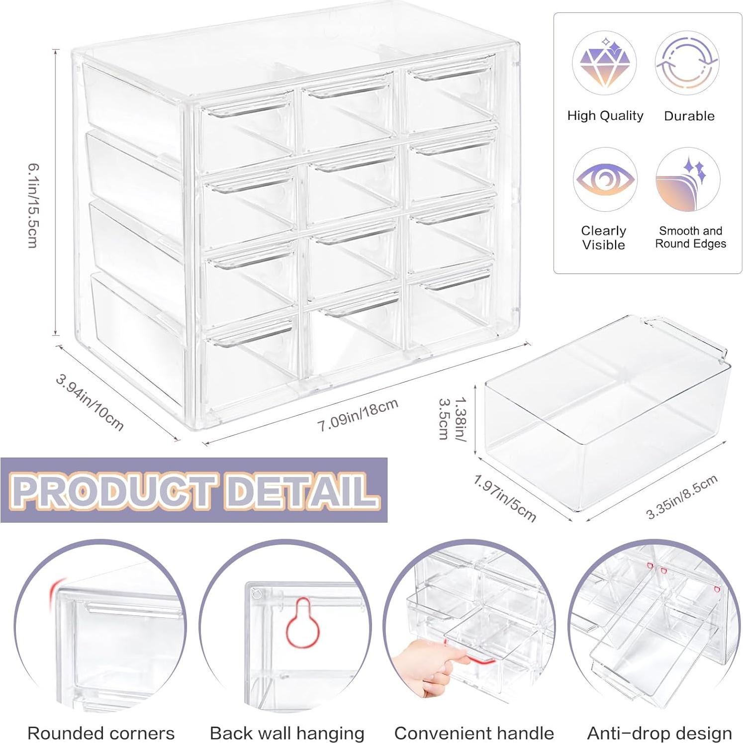 Organizador de Escritorio FODIENS con 12 Cajones Transparentes