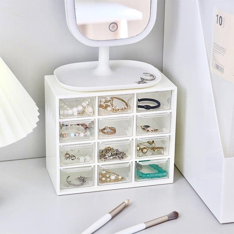 Organizador de Escritorio JIAFUJIN 12 Cajones Plástico Blanco