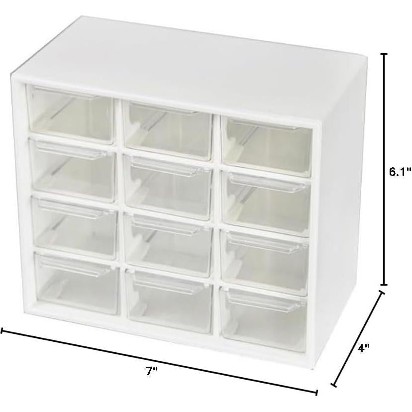 Organizador de Escritorio JIAFUJIN 12 Cajones Plástico Blanco