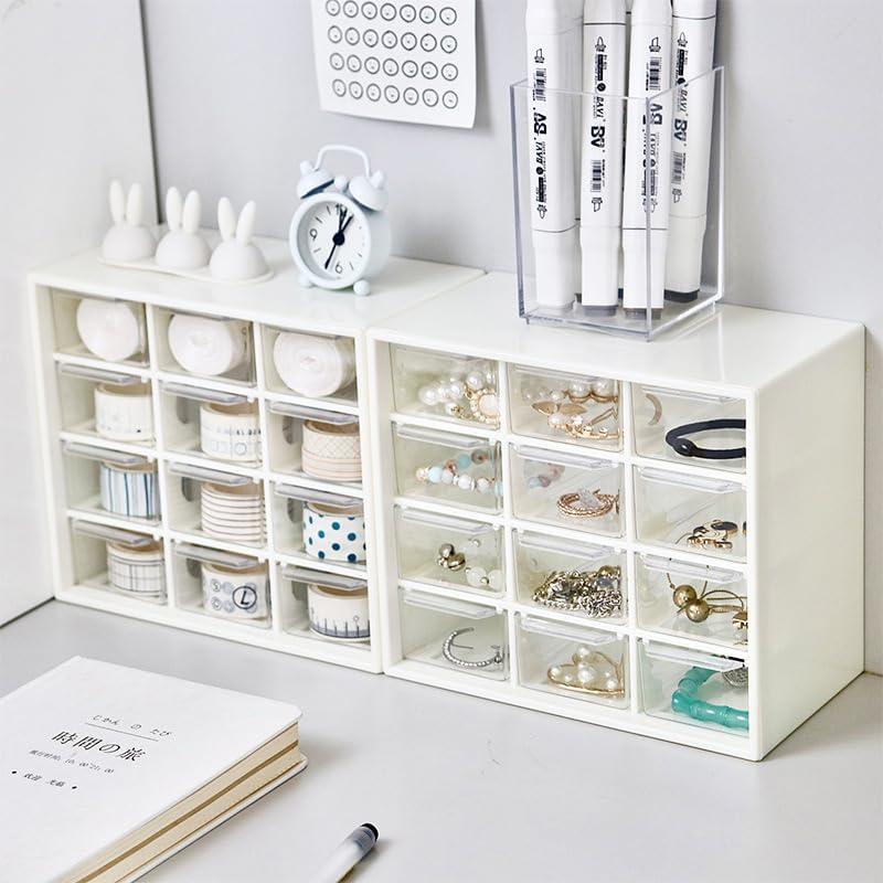 Organizador de Escritorio JIAFUJIN 12 Cajones Plástico Blanco