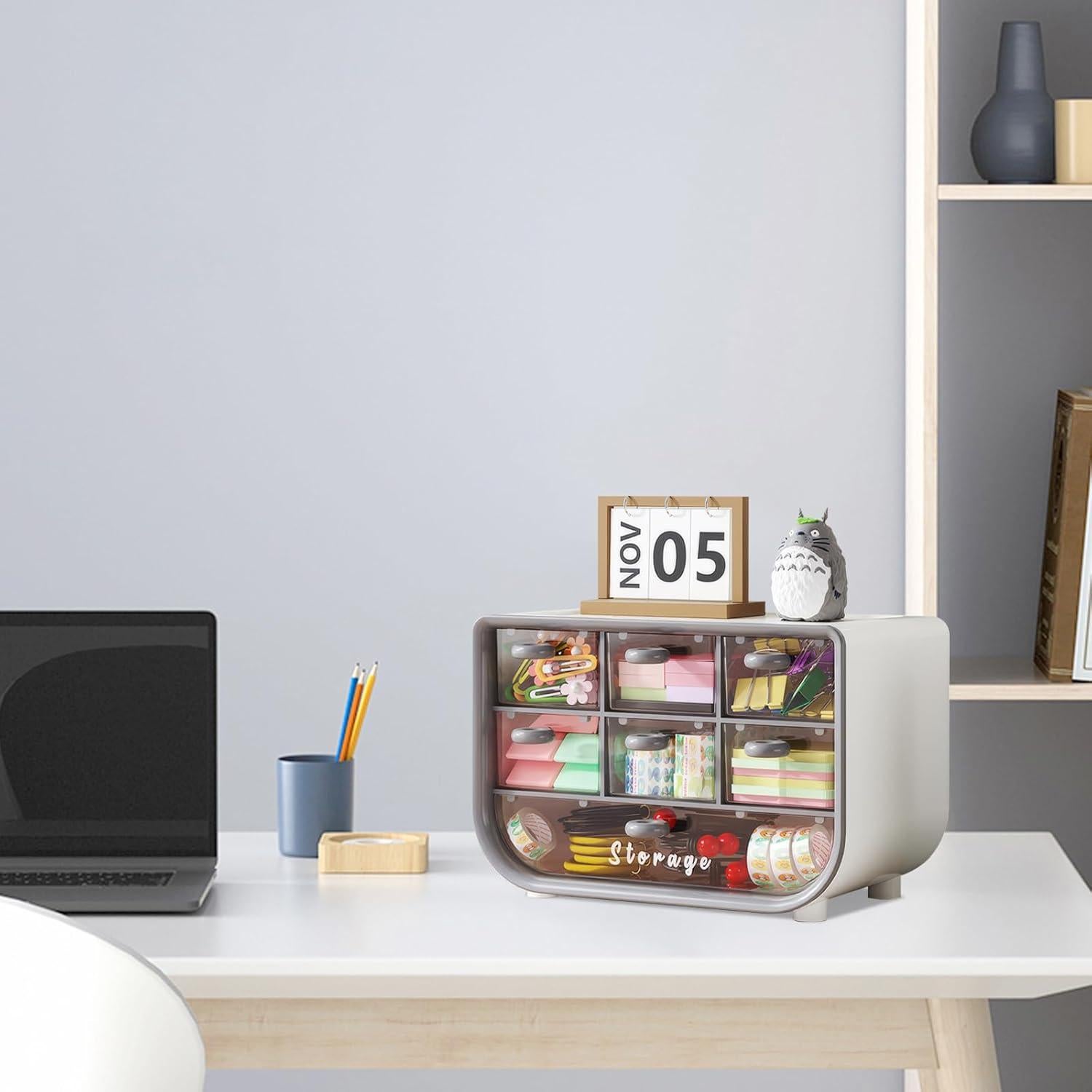 Organizador de Escritorio Futufirst Gris con 7 Cajones Apilables