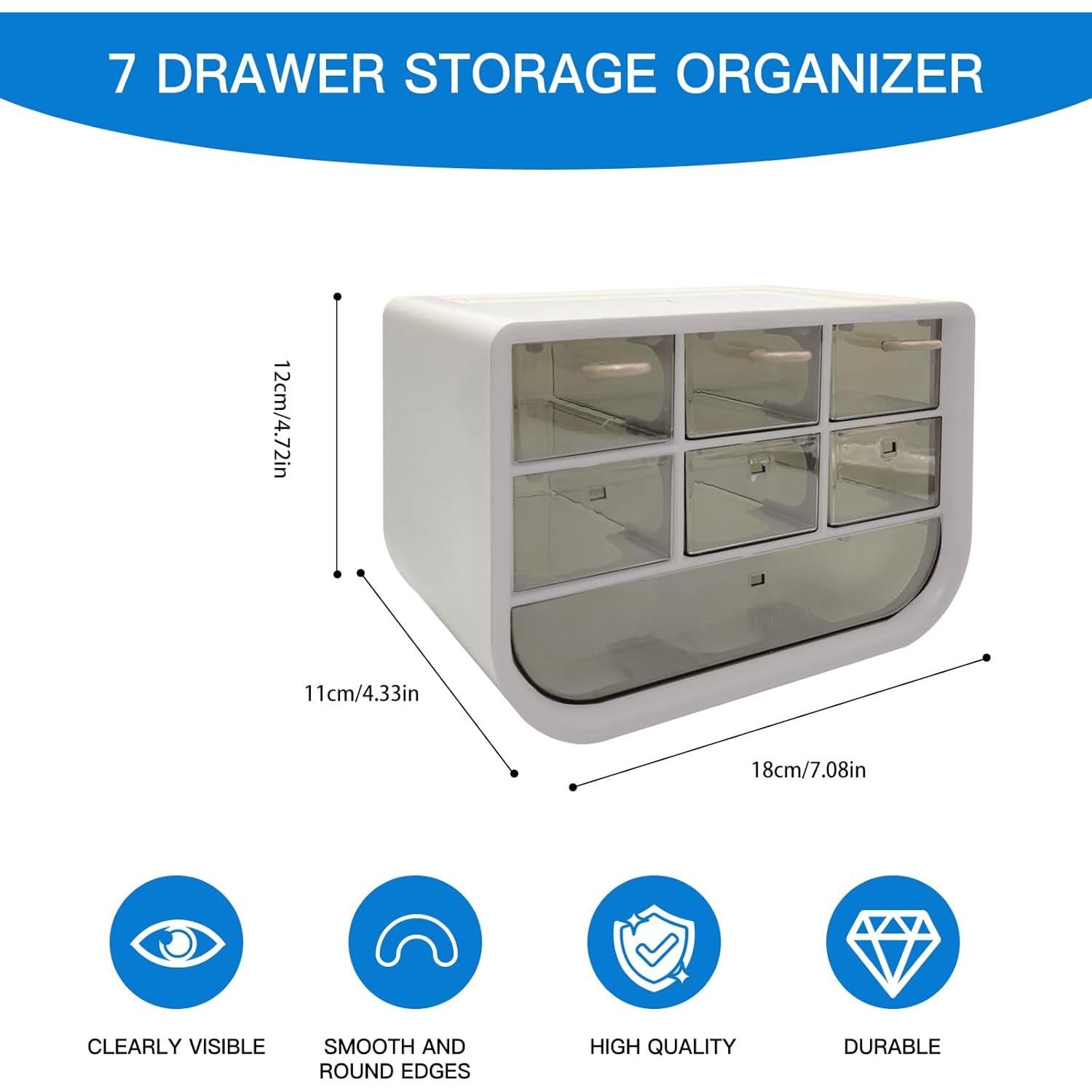 Organizador de Escritorio Futufirst Gris con 7 Cajones Apilables