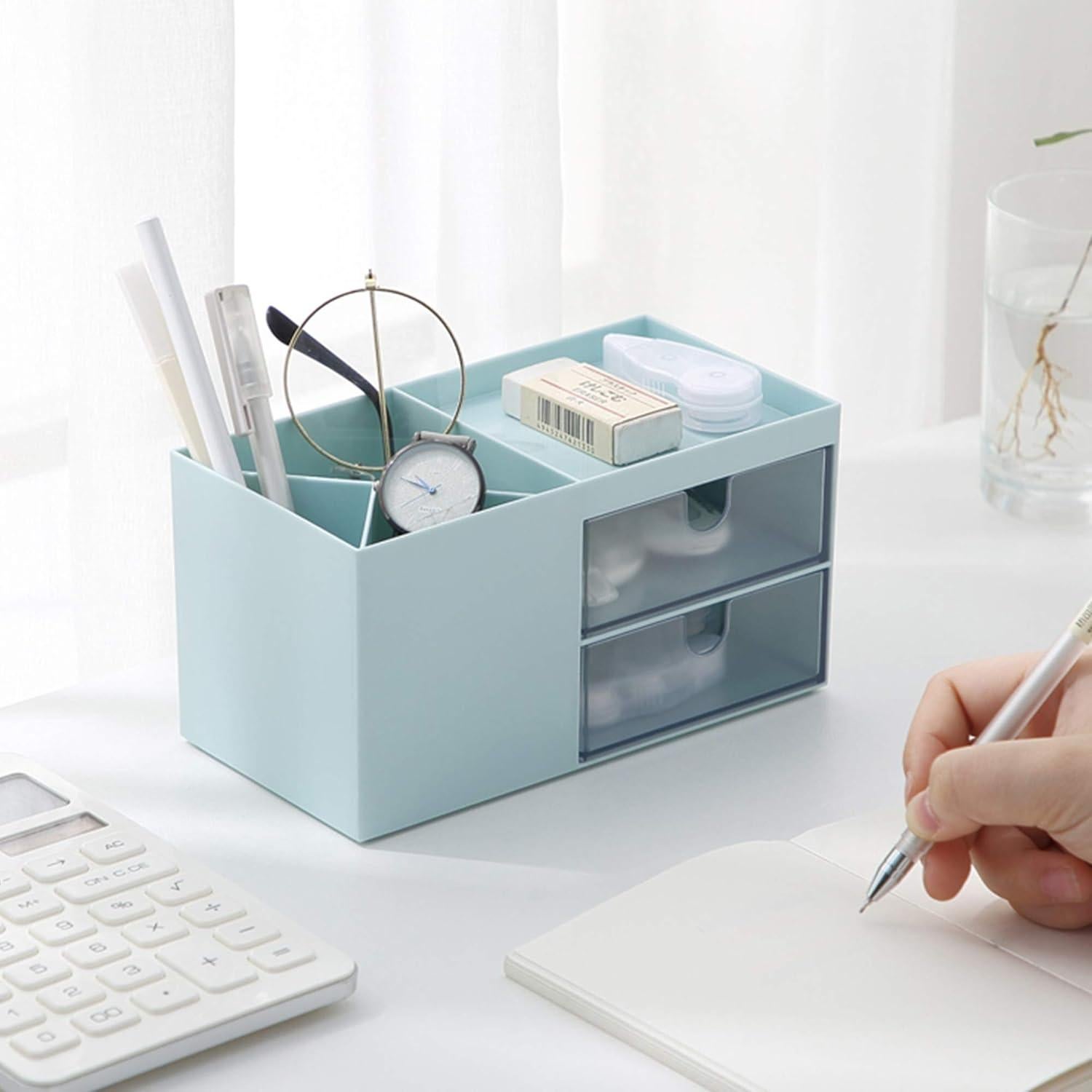 Organizador de Escritorio Marknor Azul 17.6x9x9.2 cm Cosméticos