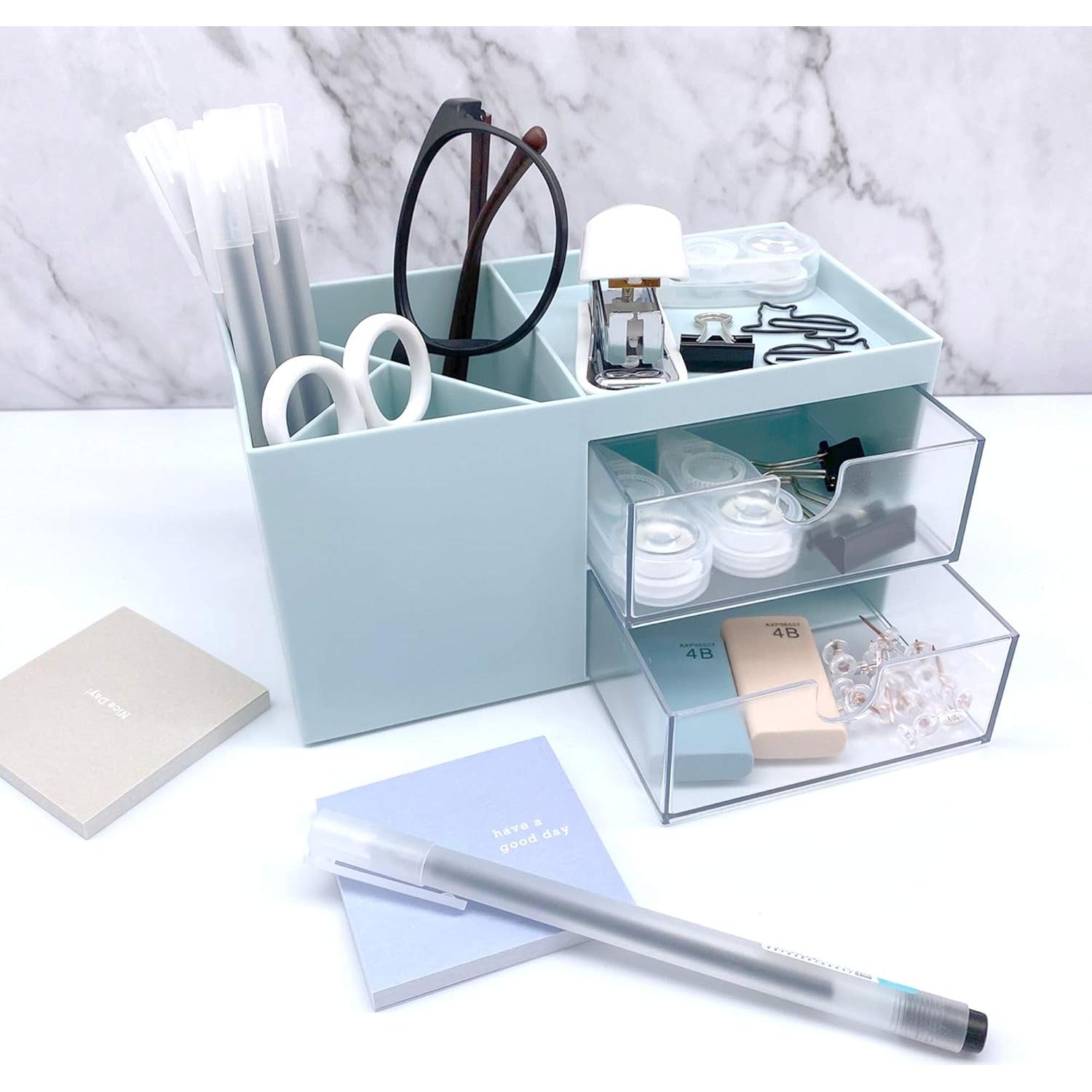 Organizador de Escritorio Marknor Azul 17.6x9x9.2 cm Cosméticos