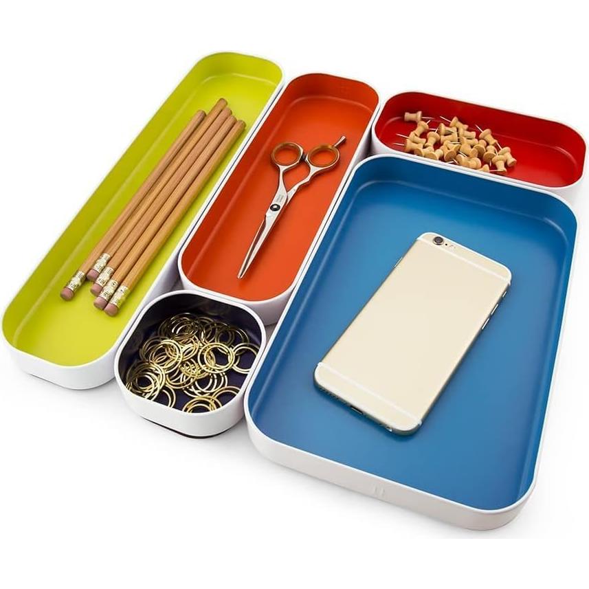 Conjunto de 5 Bandejas Organizadoras de Metal Three by Three