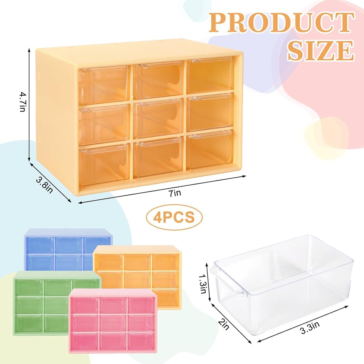 Organizador de Escritorio JarThenaAMCS 4 Pcs 9 Cajones Colores