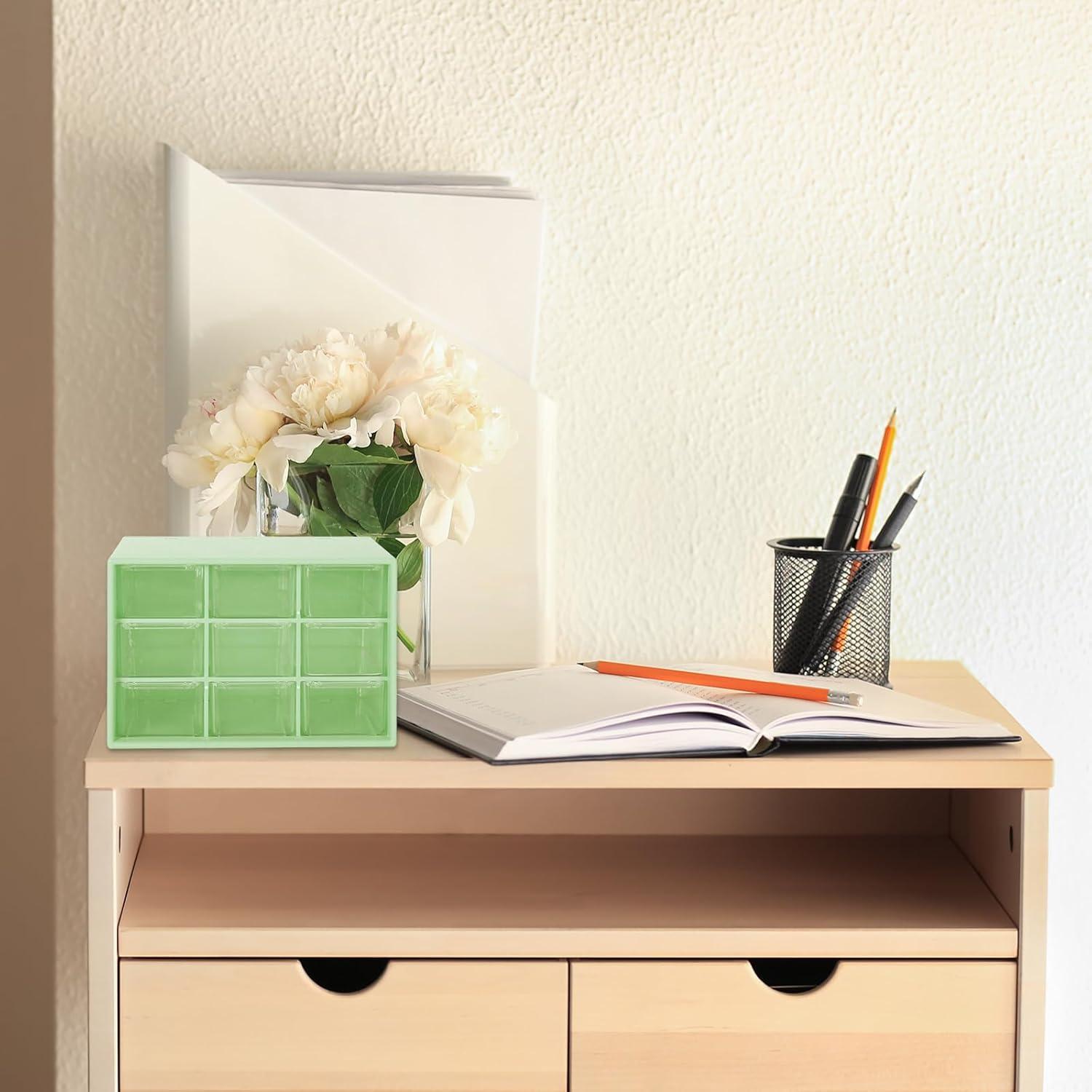 Organizador de Escritorio JarThenaAMCS 4 Pcs 9 Cajones Colores