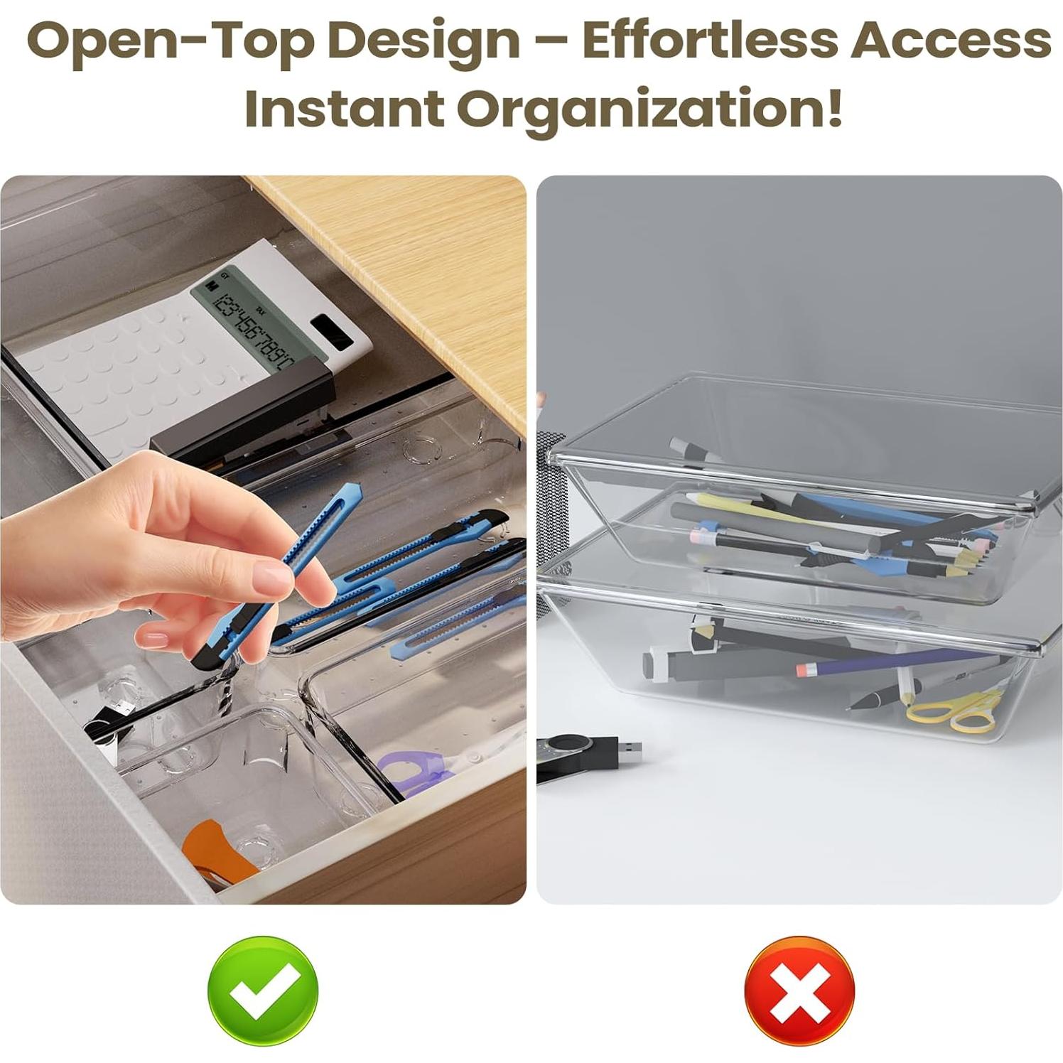 Juego de organizadores de cajones Maxset 21 piezas transparentes