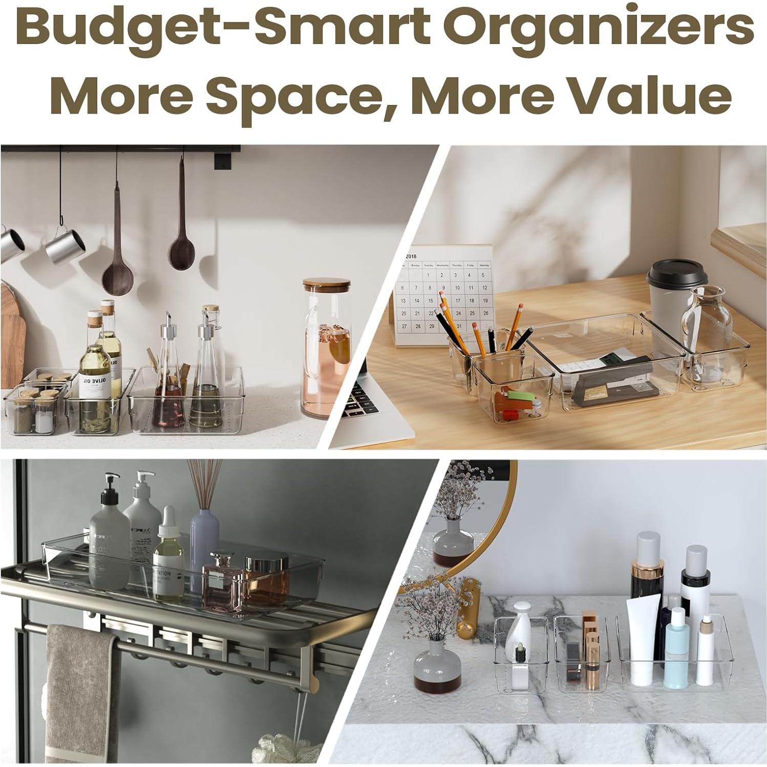 Juego de organizadores de cajones Maxset 21 piezas transparentes