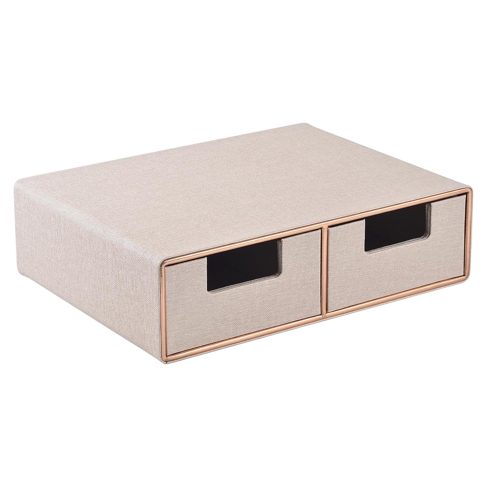 Organizador de Escritorio Beige RHCSZ con 2 Cajones Apilable